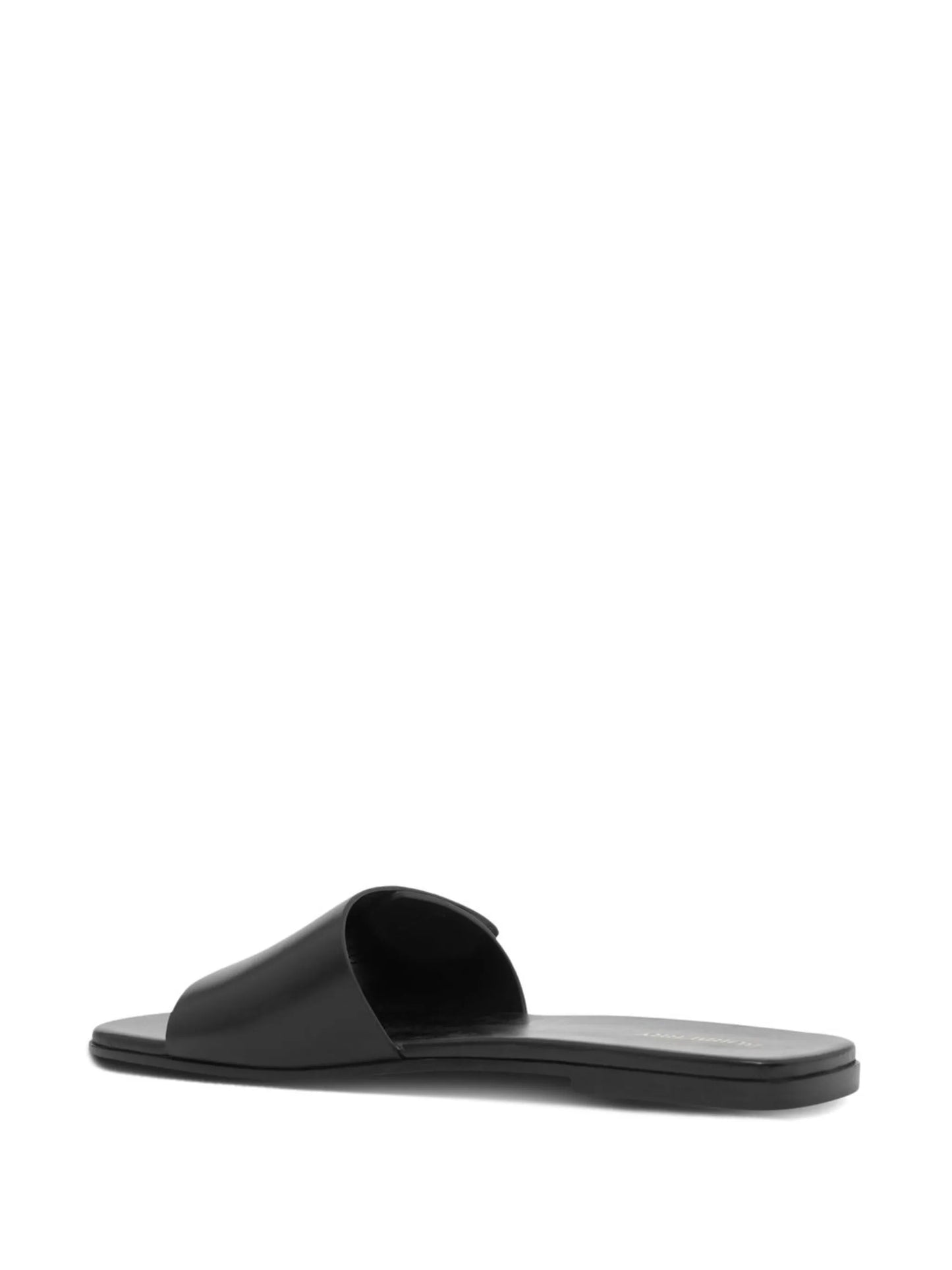 monogram plaque leather sandals