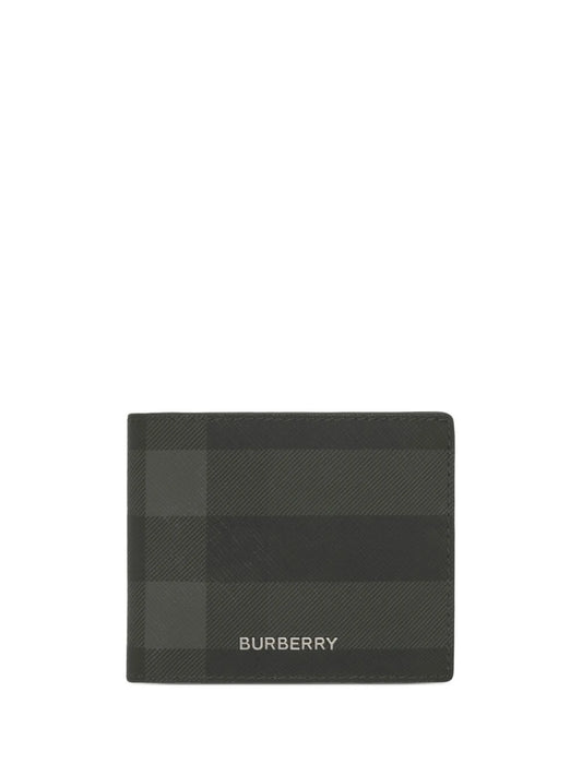 checked bifold wallet