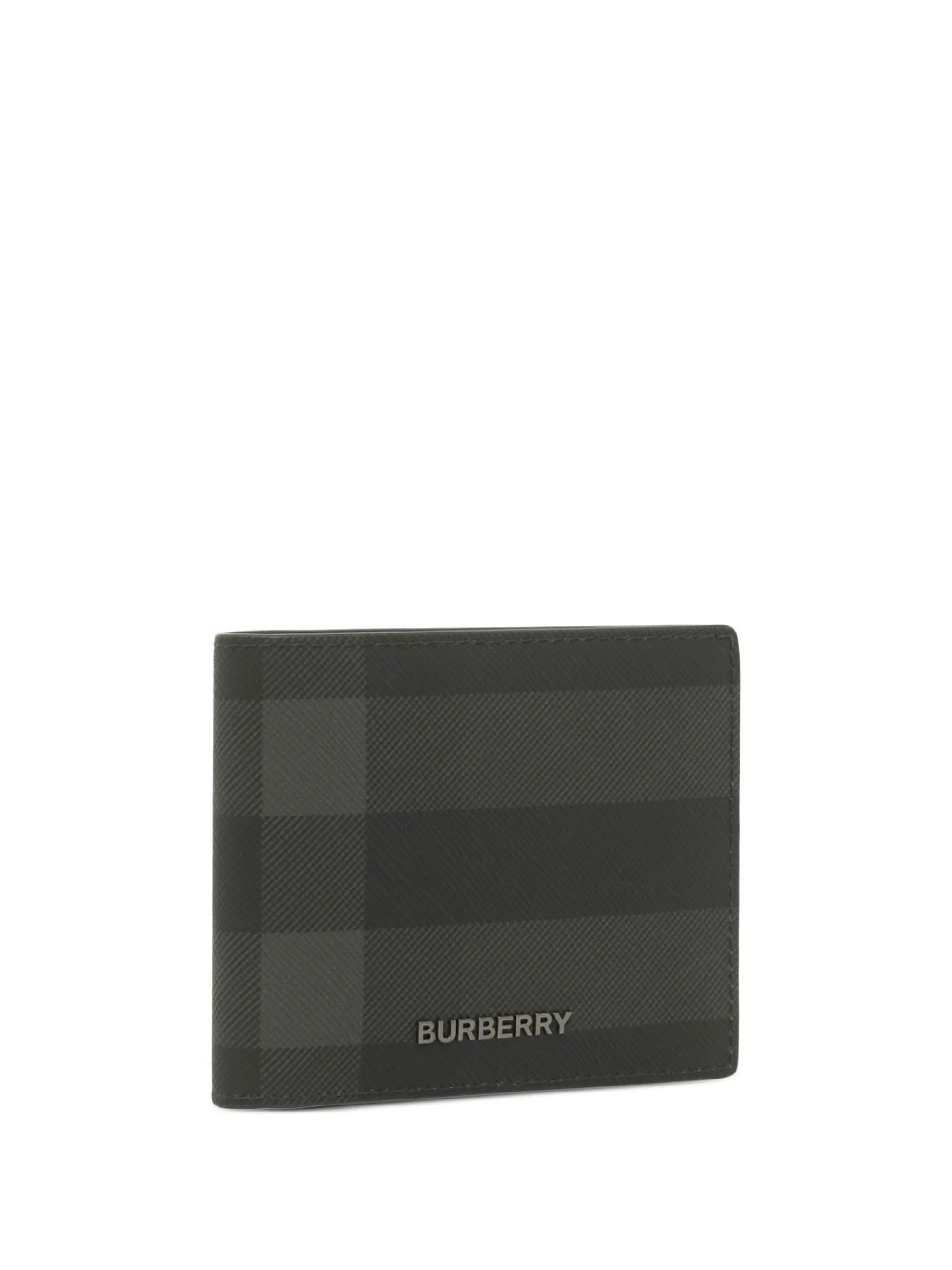 checked bifold wallet