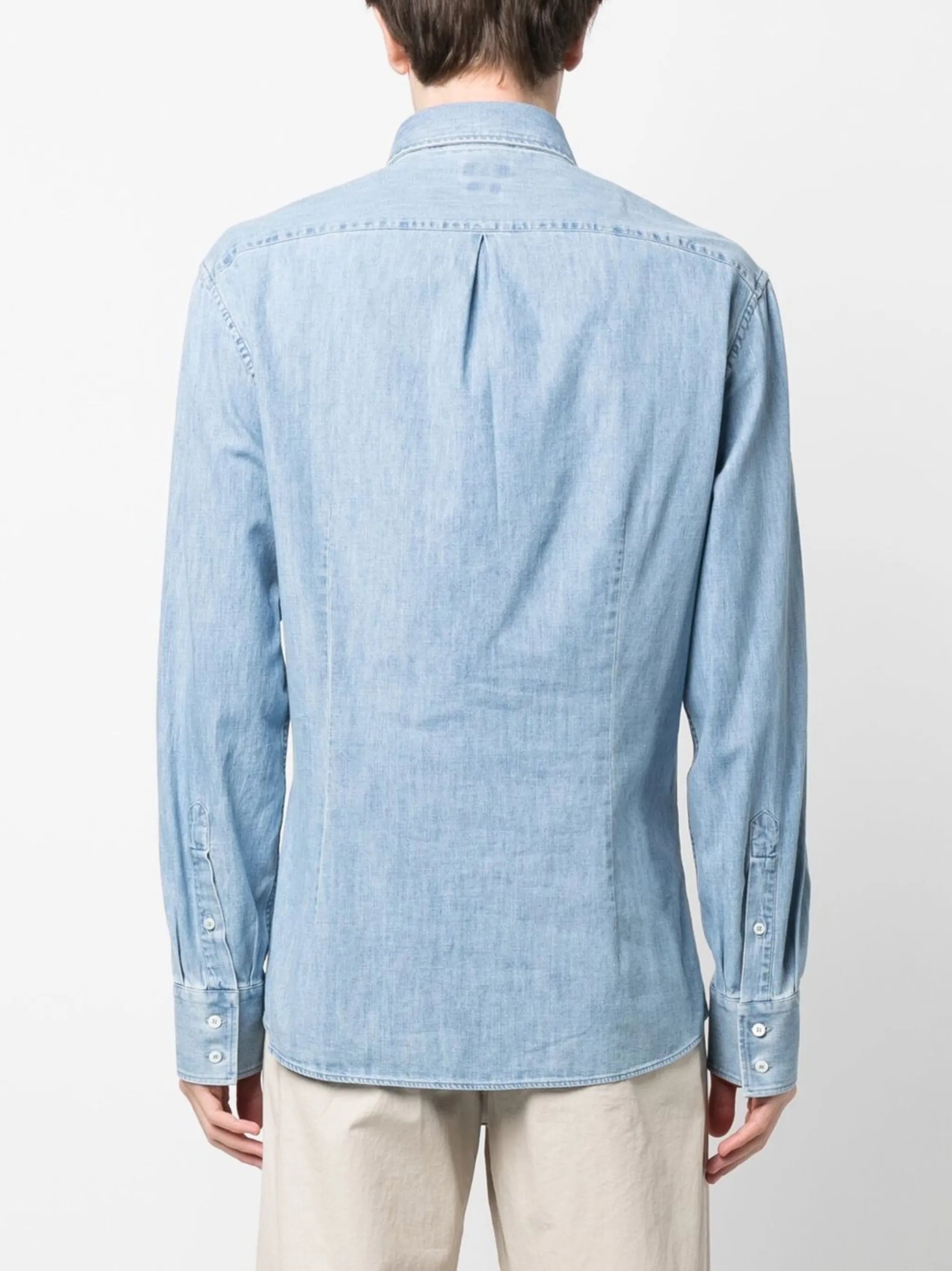 long-sleeved denim shirt