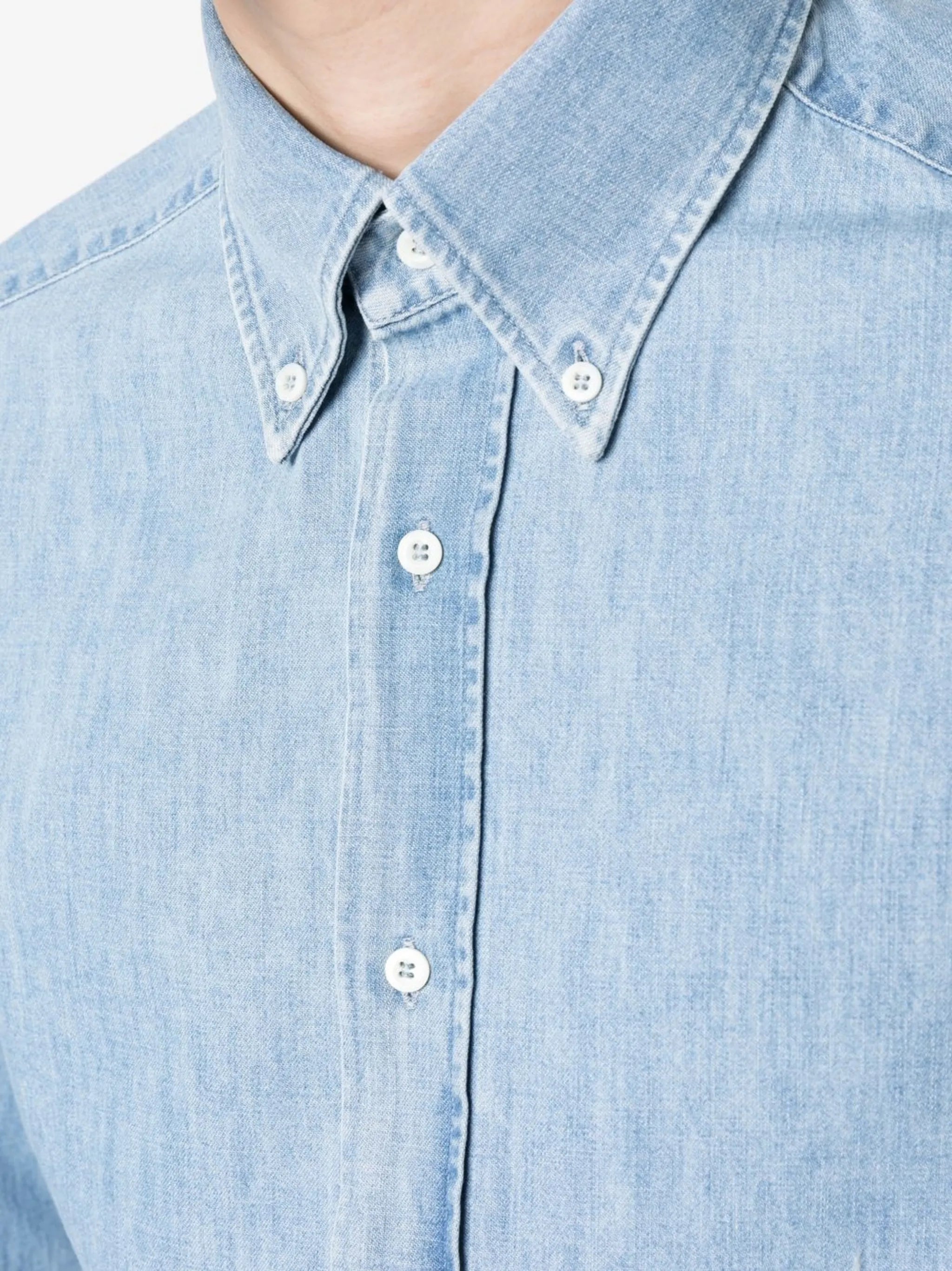 long-sleeved denim shirt