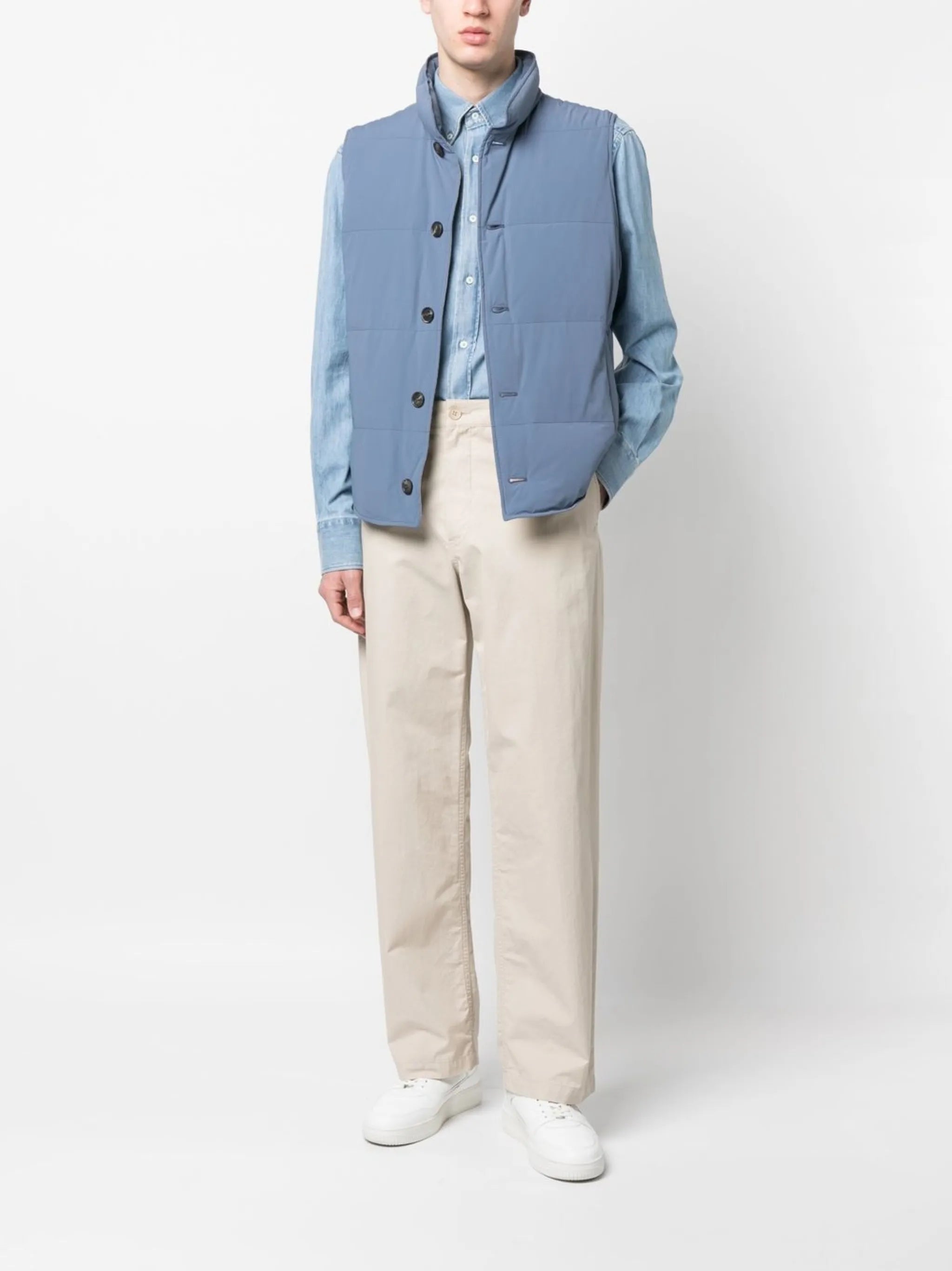 long-sleeved denim shirt