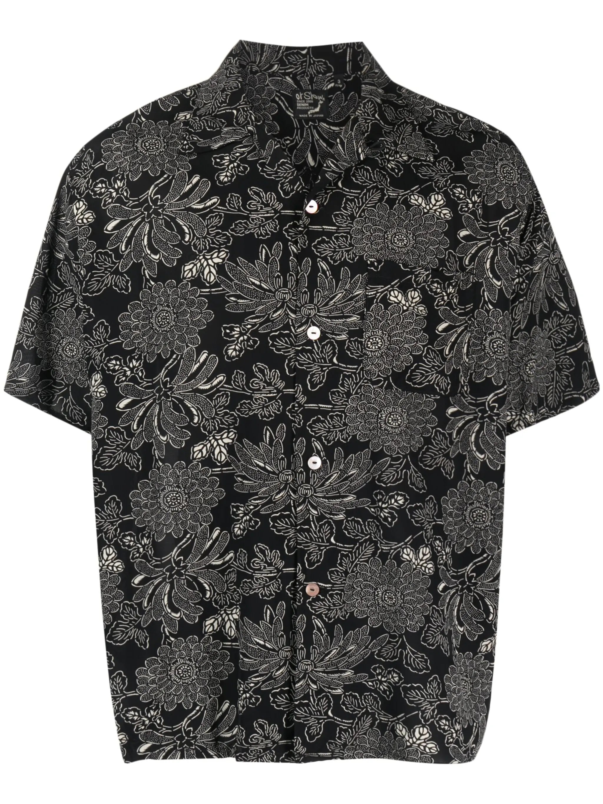 floral-print short-sleeved shirt