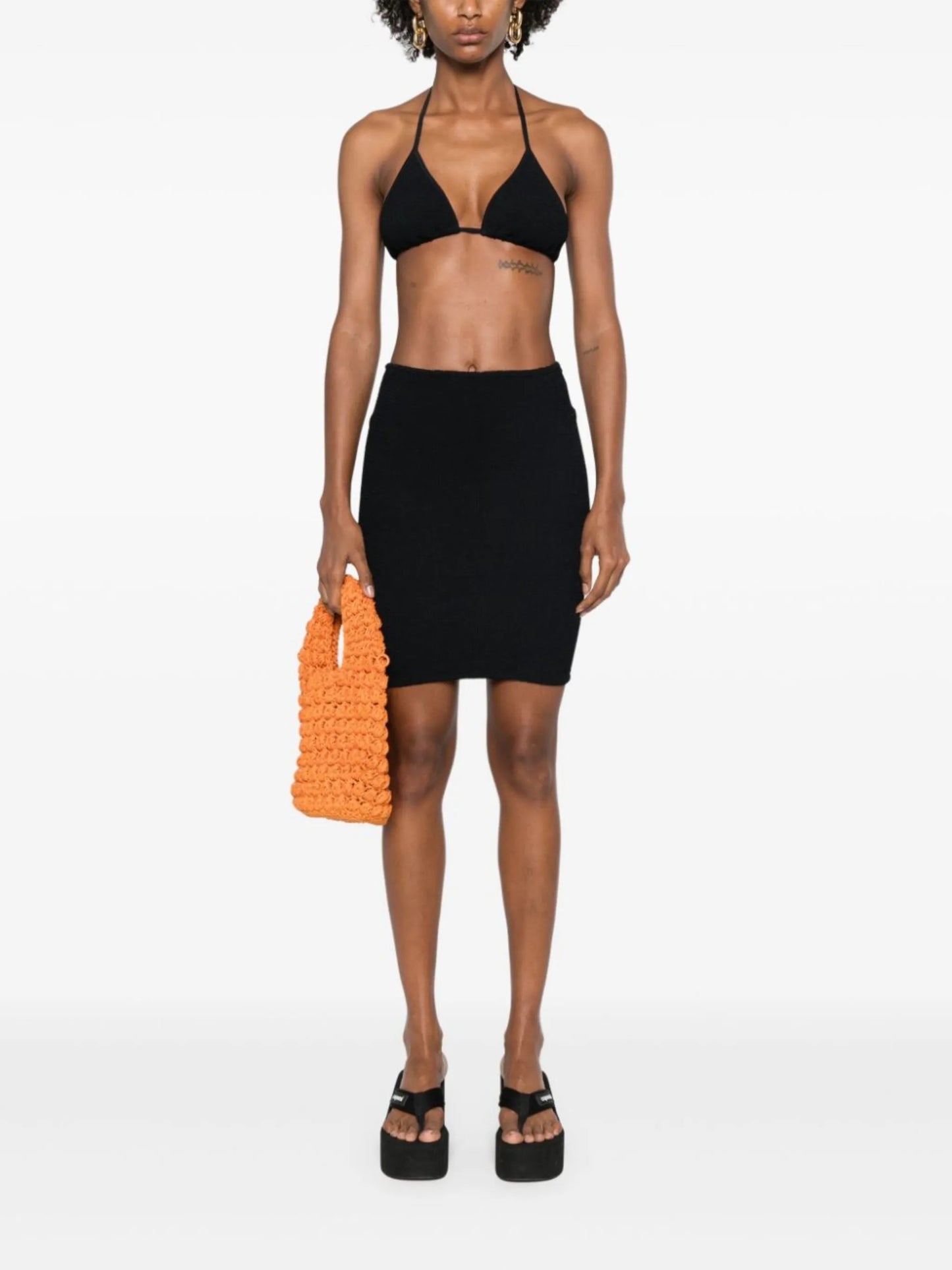 crinkled-finish mini skirt