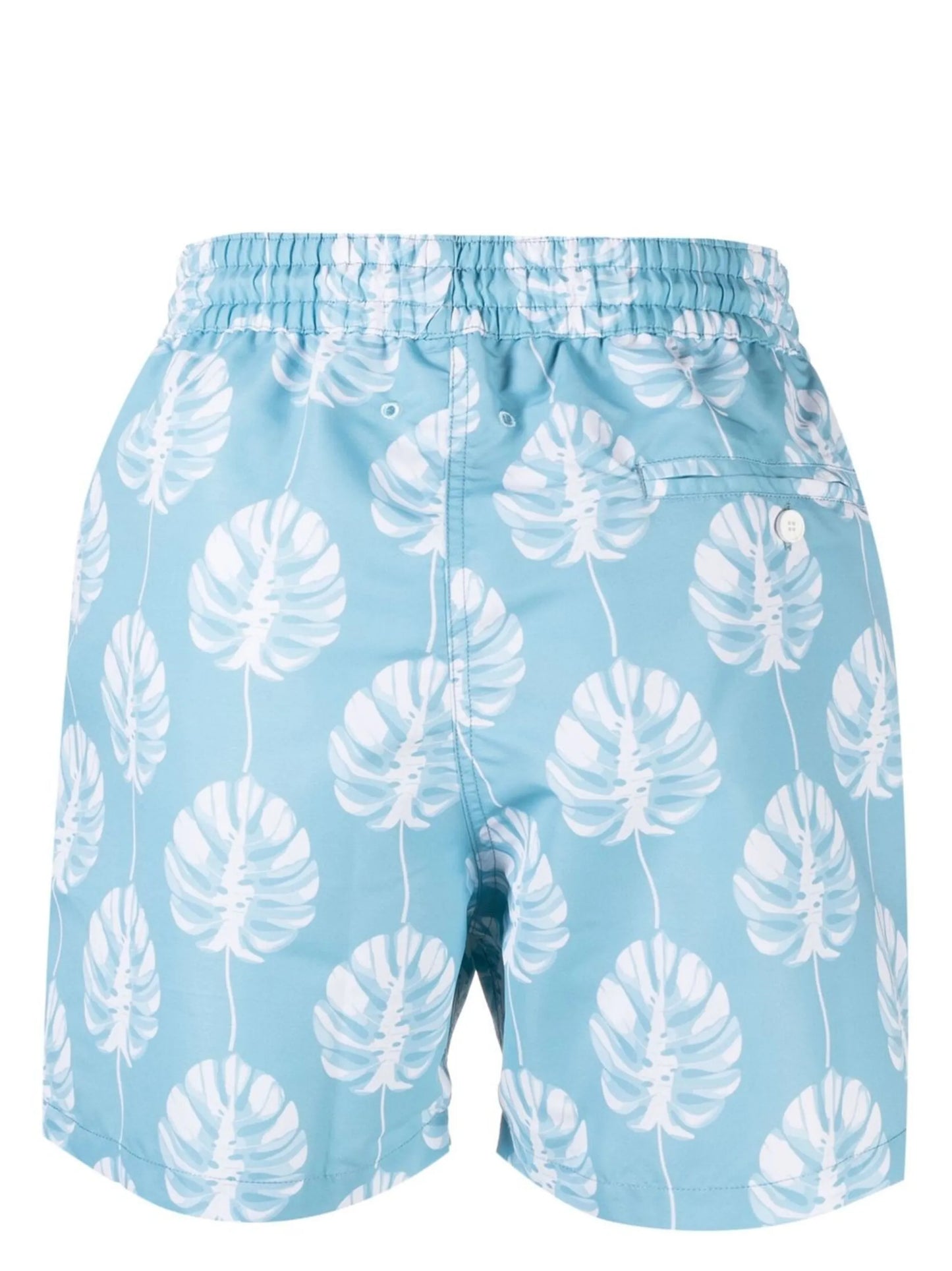 leaf-print swim shorts