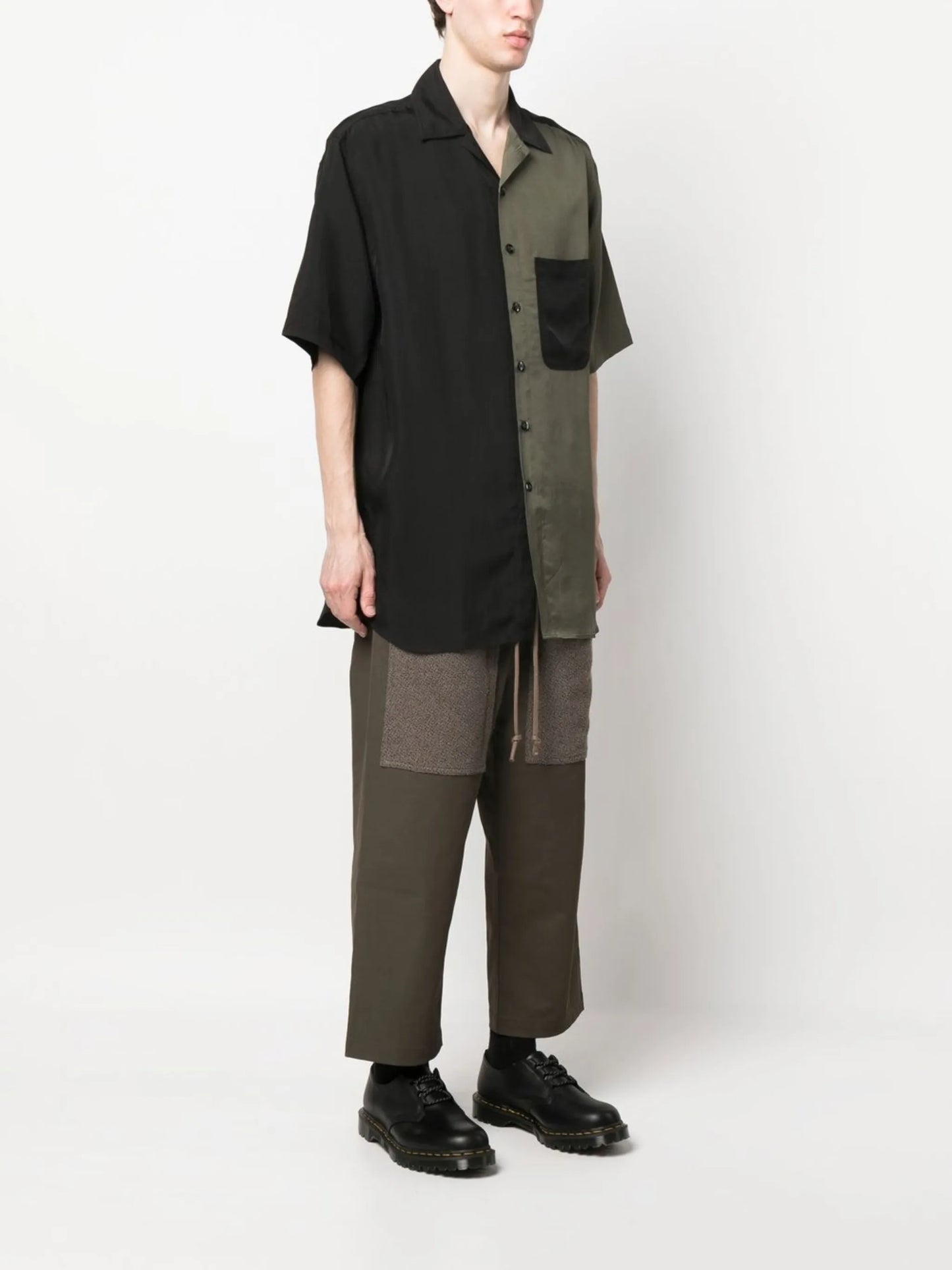 two-tone camp-collar shirt