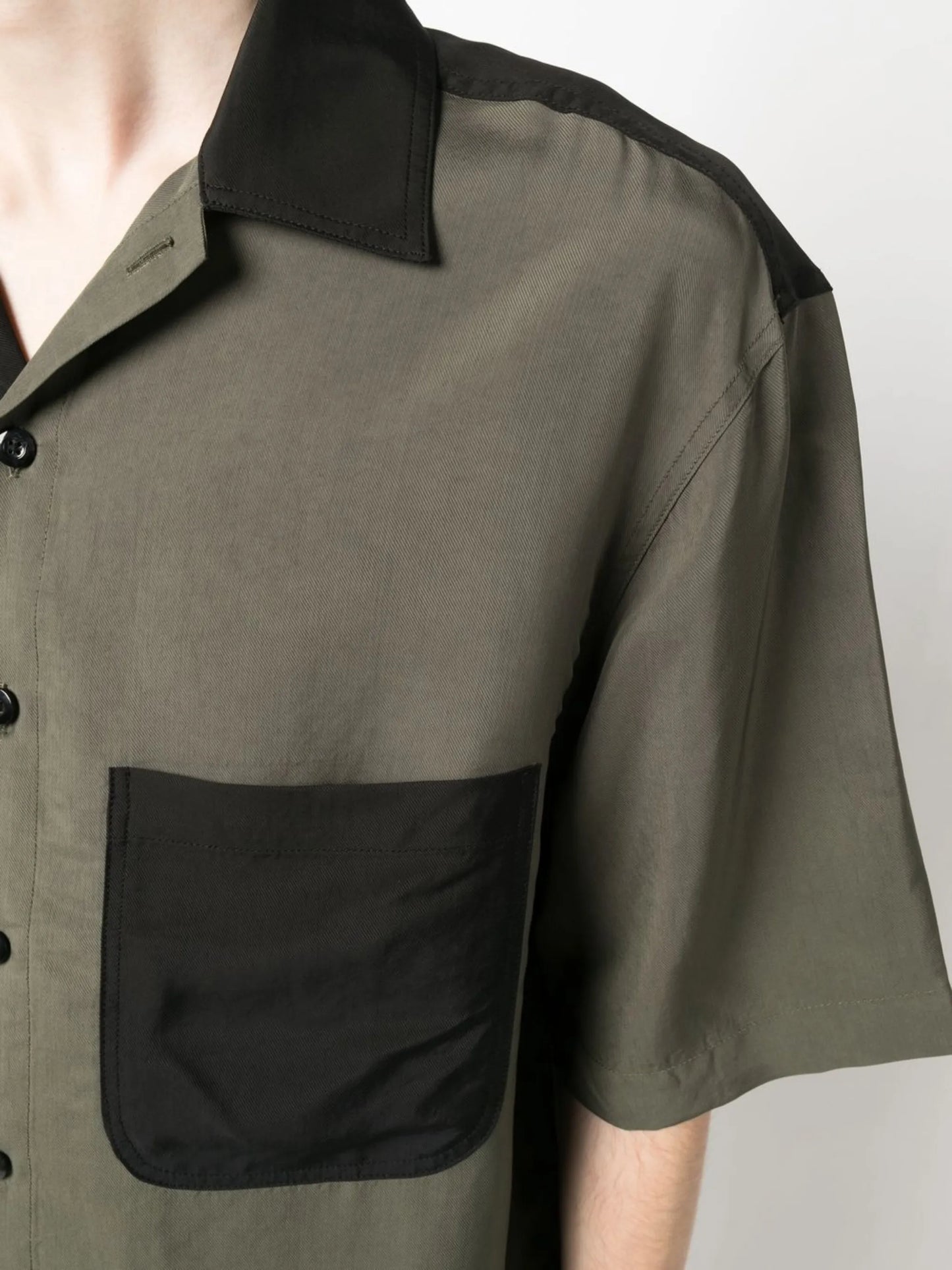 two-tone camp-collar shirt