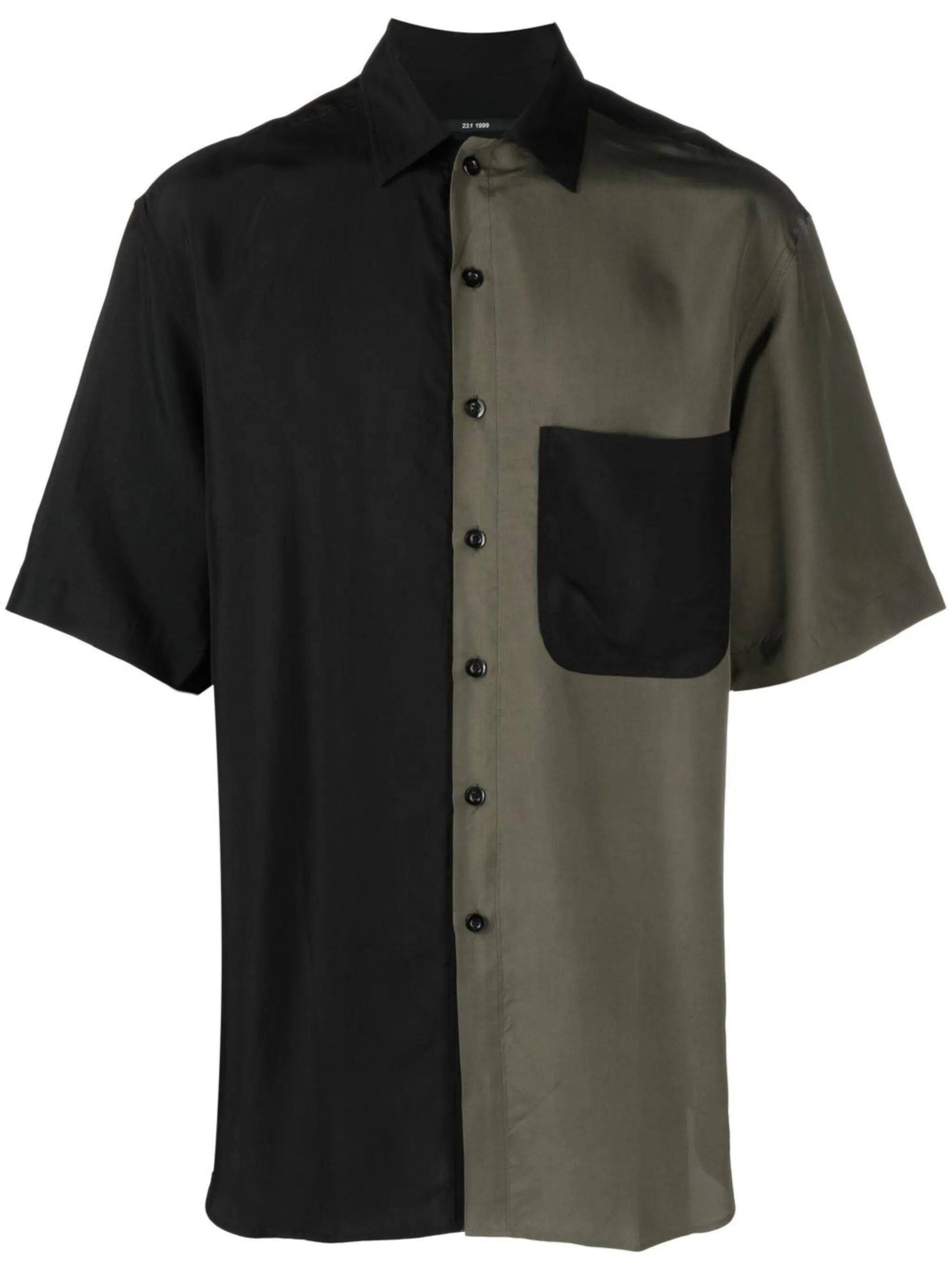 two-tone camp-collar shirt