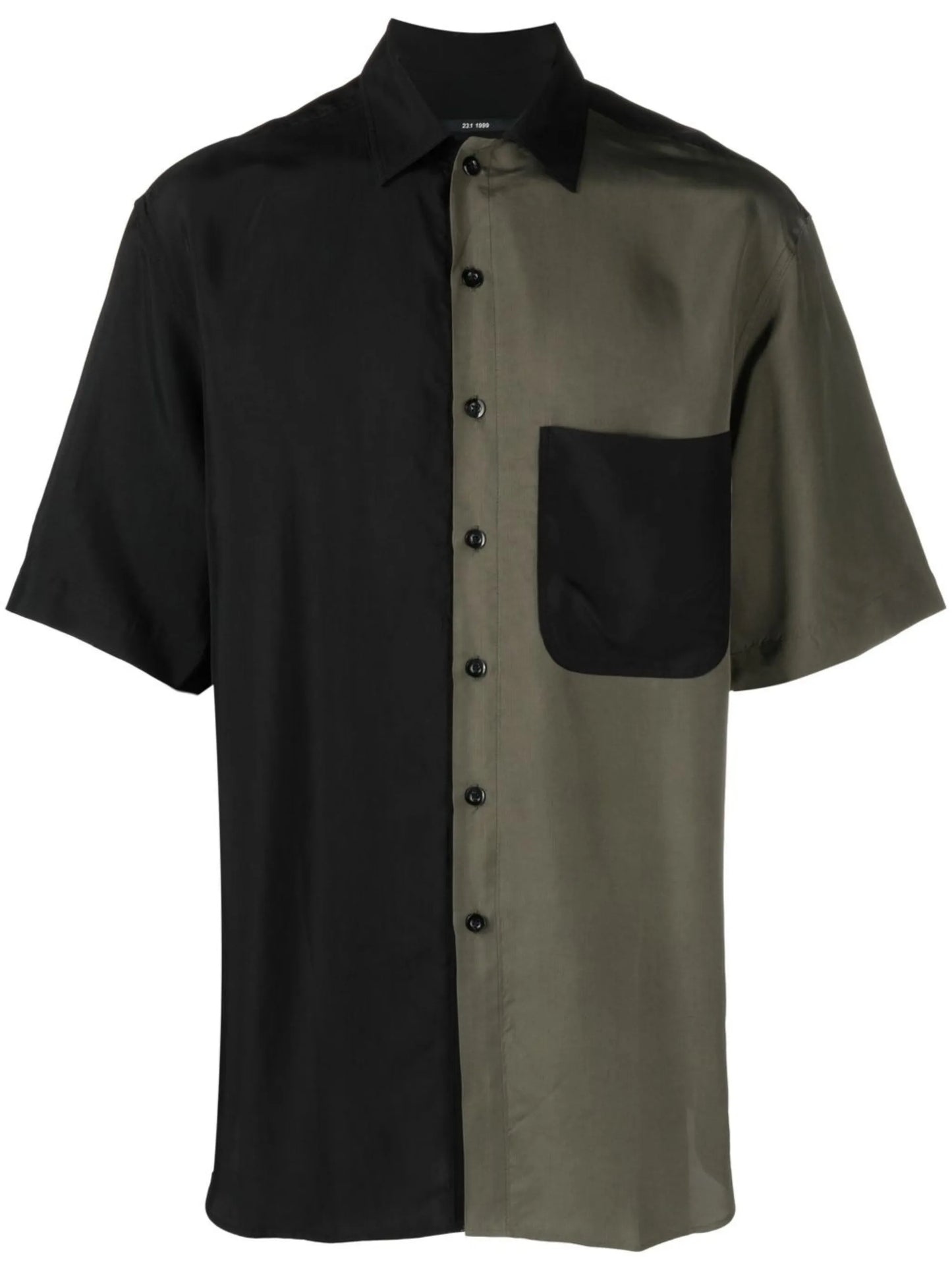 two-tone camp-collar shirt