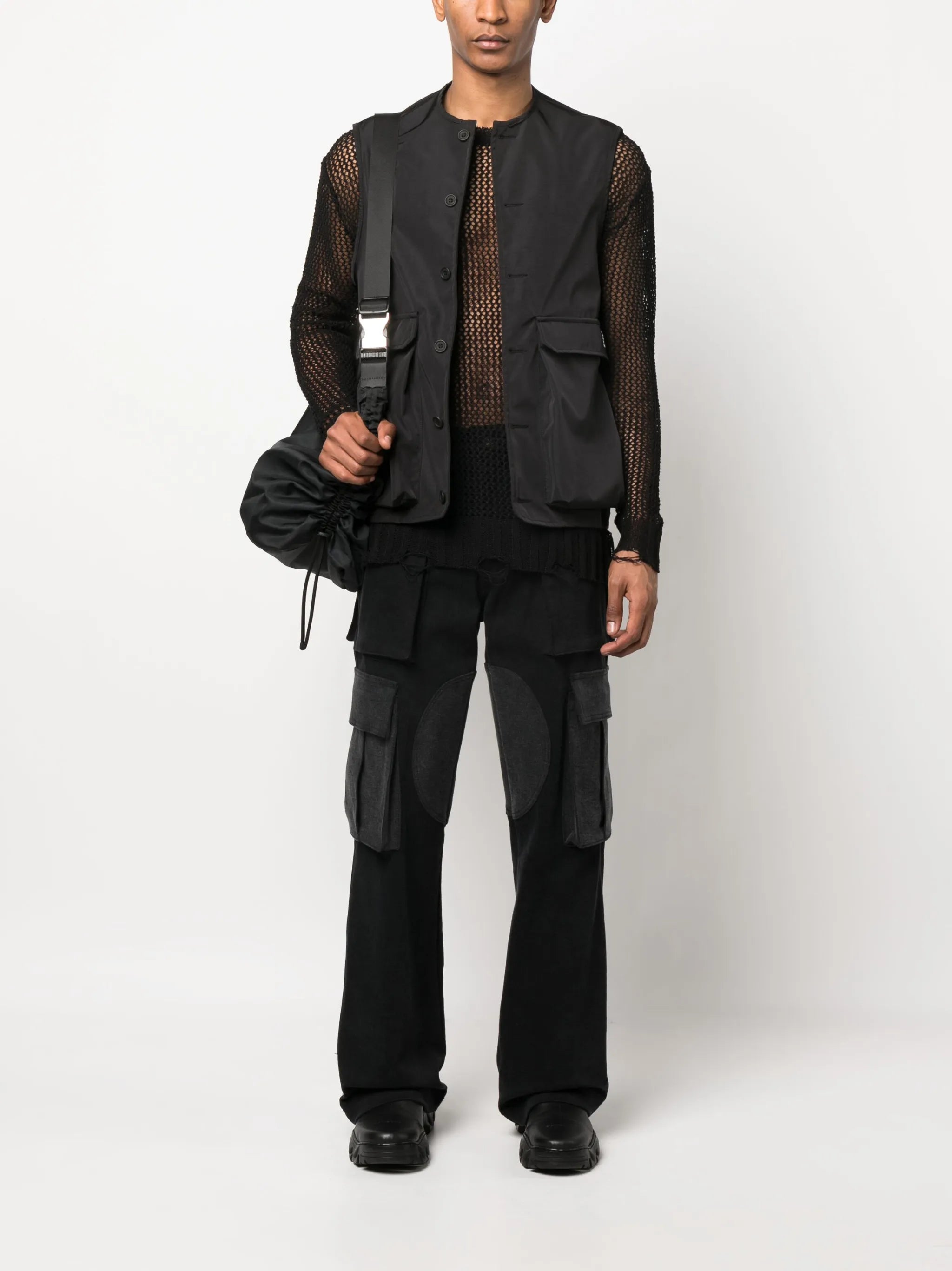 logo-patch gabardine gilet