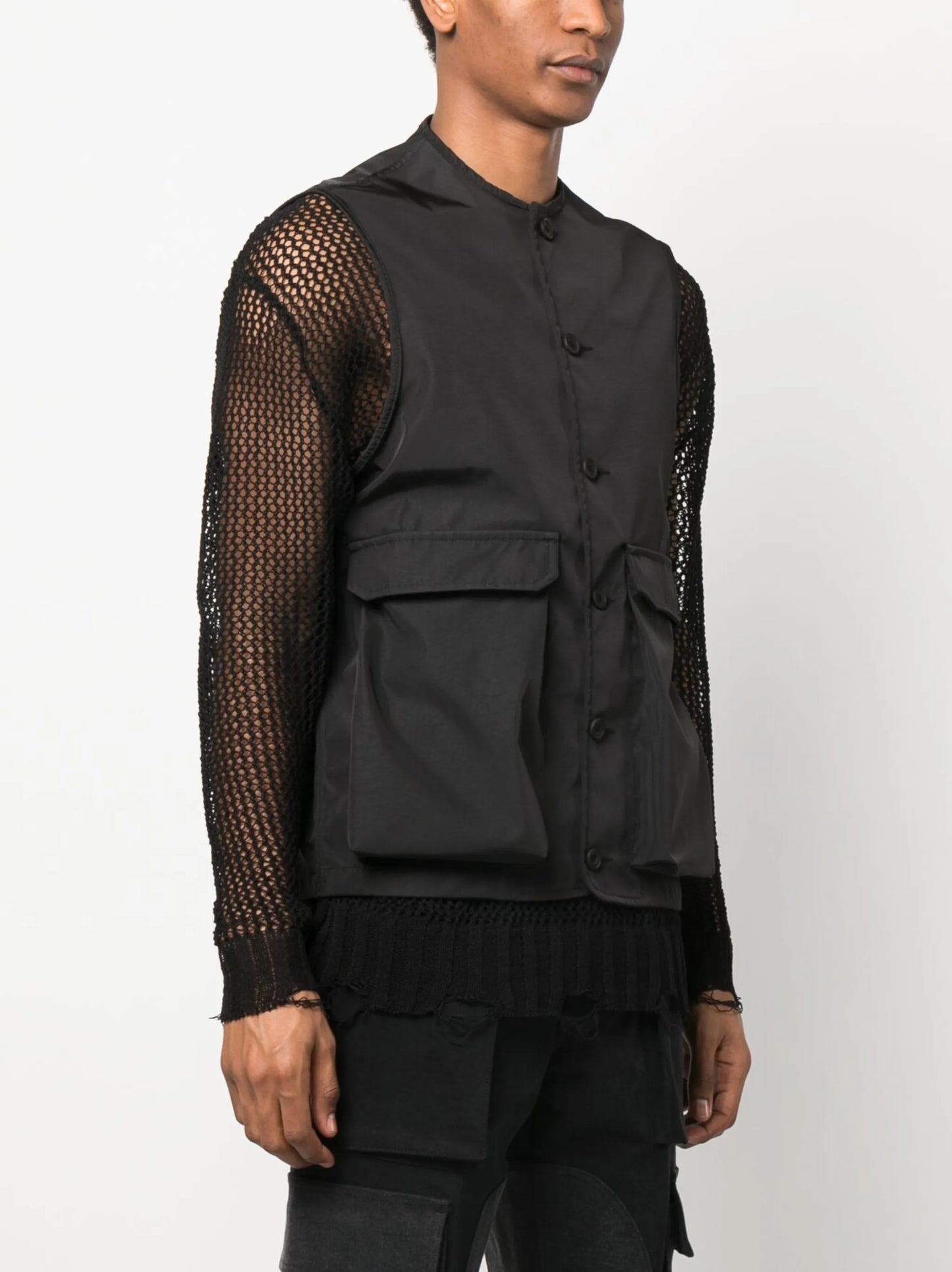 logo-patch gabardine gilet