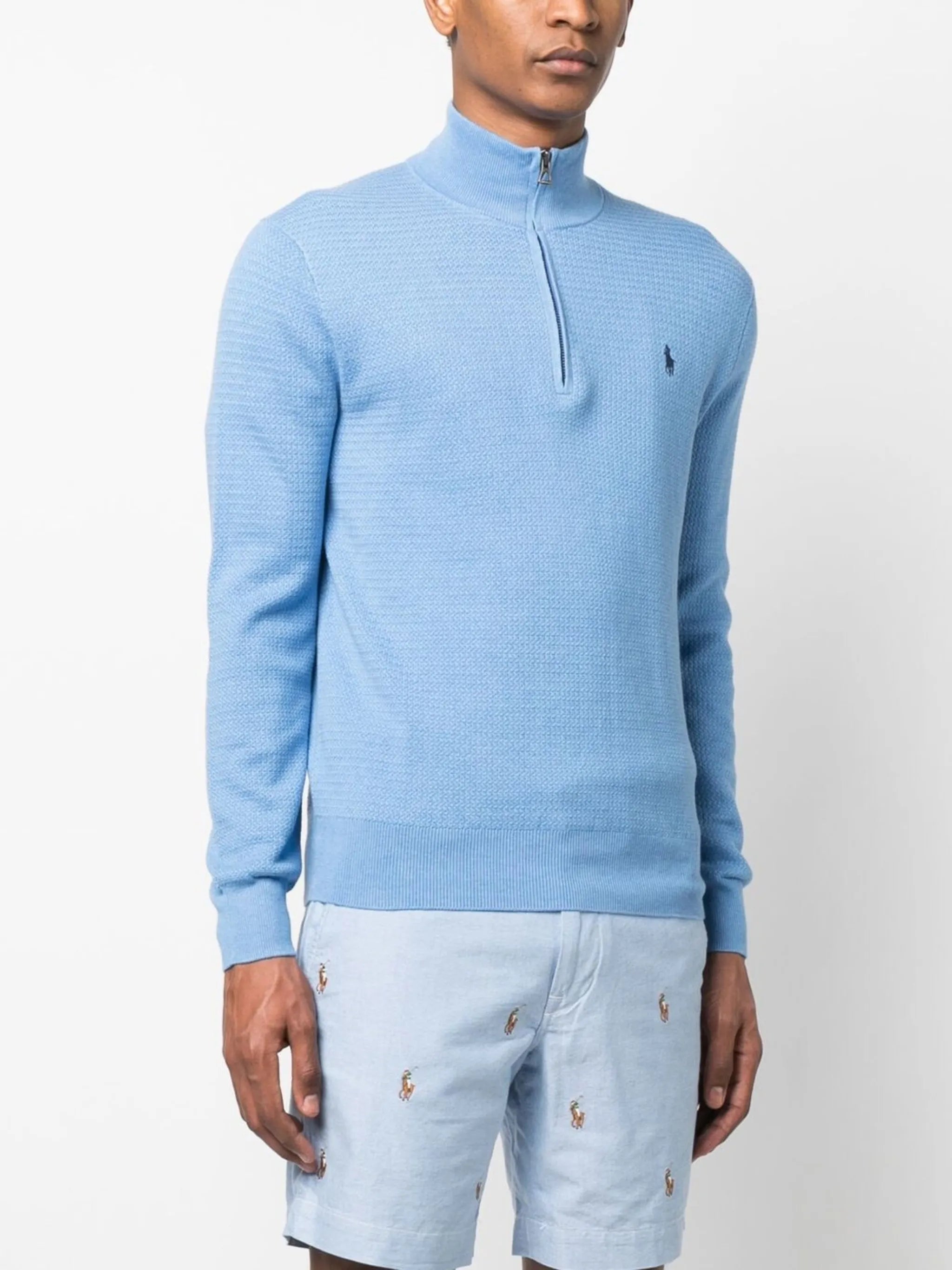 Polo Pony-logo short-zip jumper
