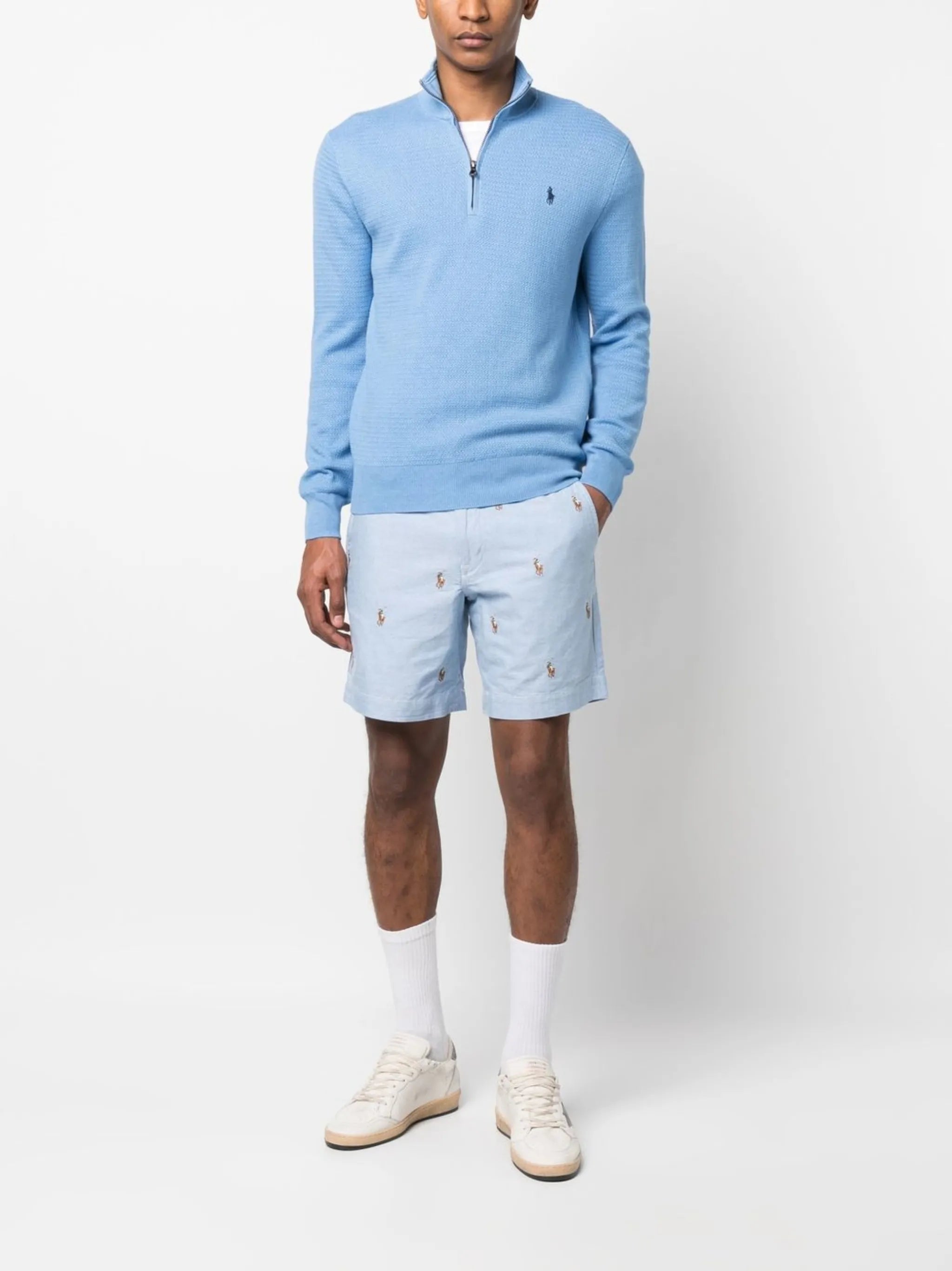 Polo Pony-logo short-zip jumper