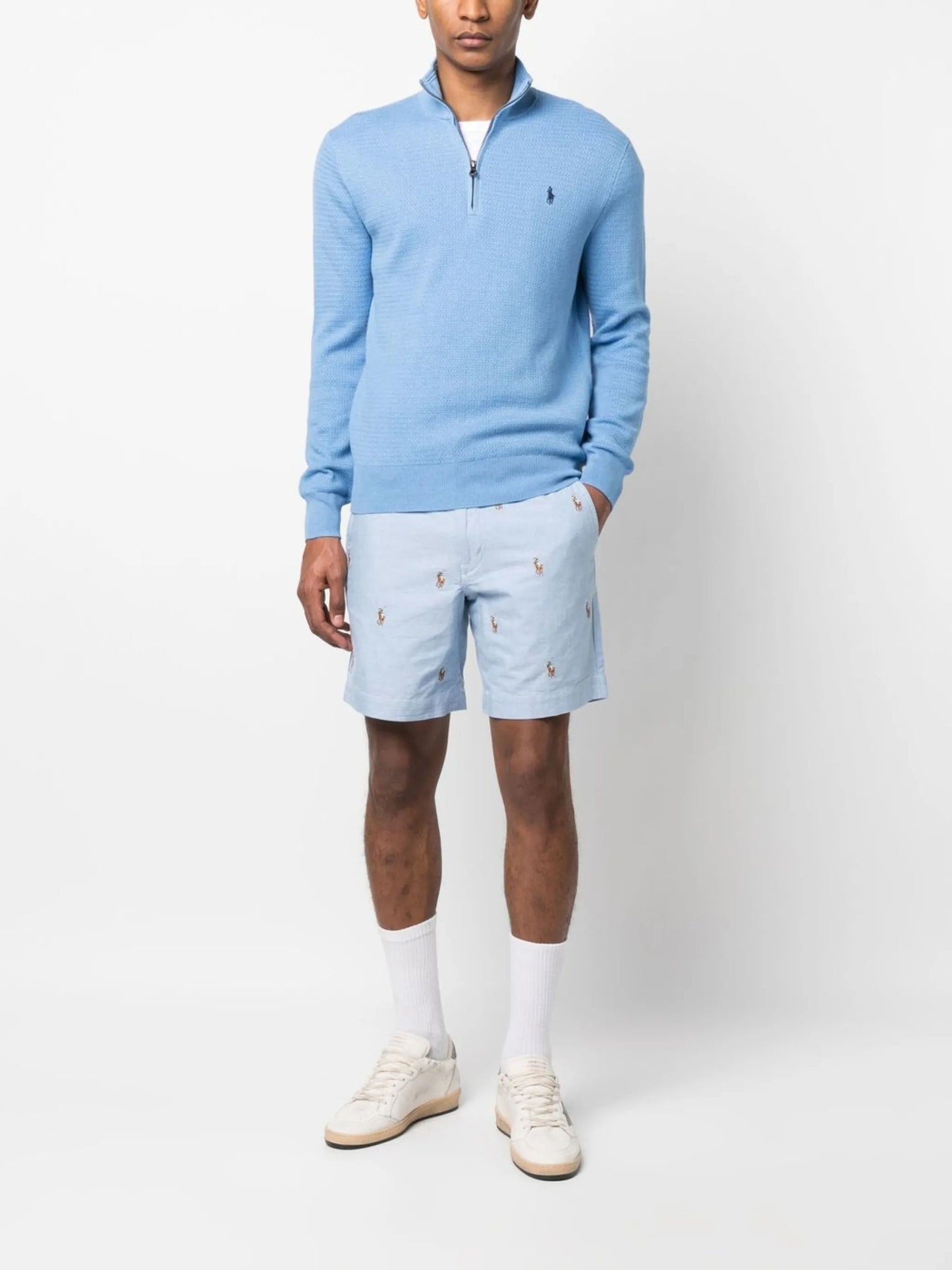Polo Pony-logo short-zip jumper
