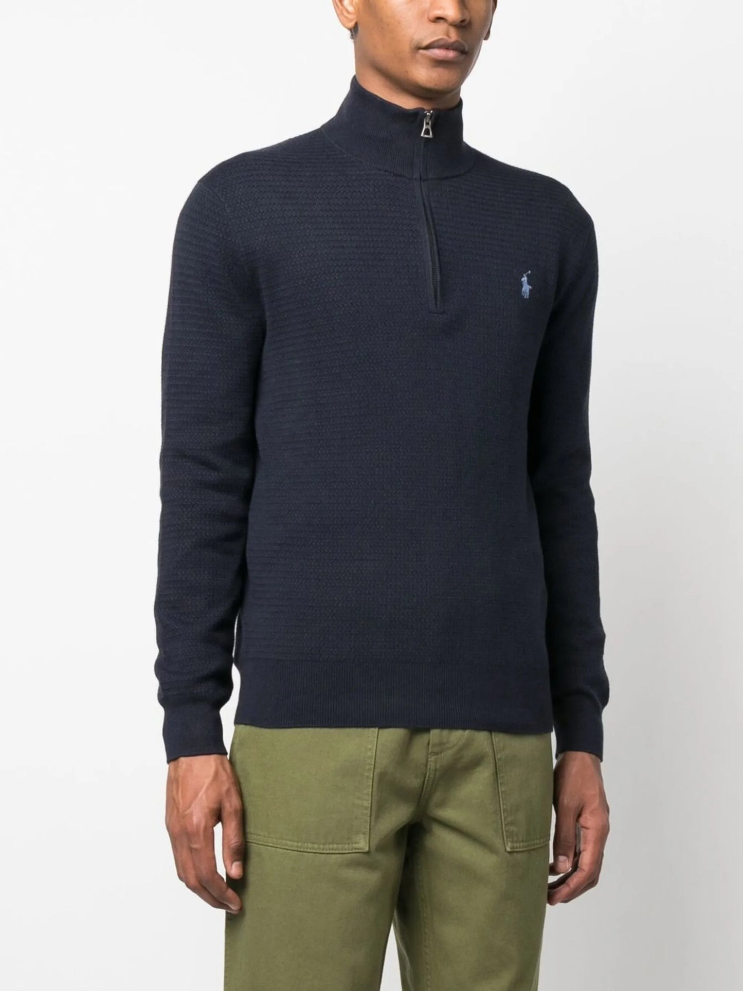 Polo Pony-logo short-zip jumper