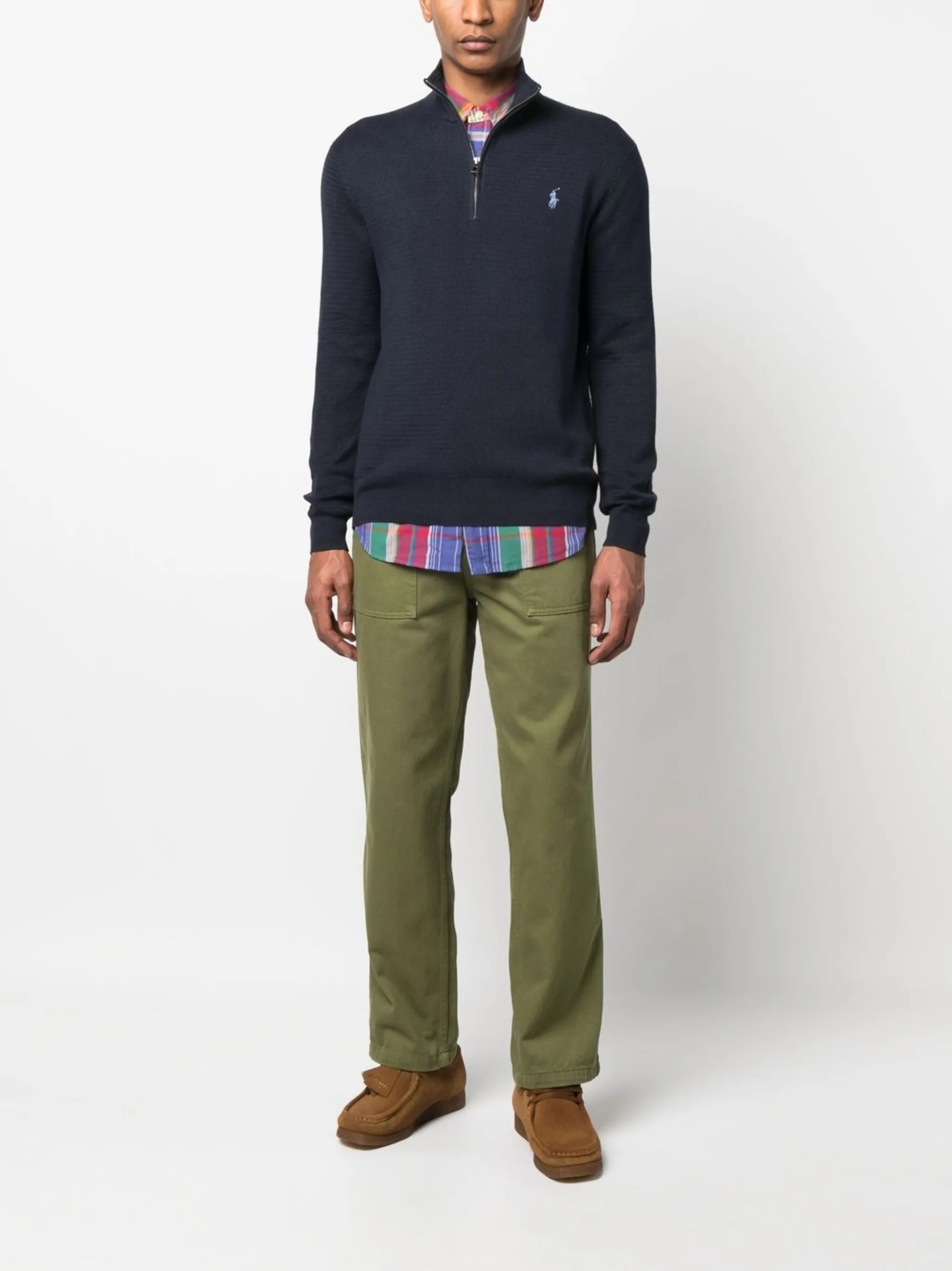 Polo Pony-logo short-zip jumper