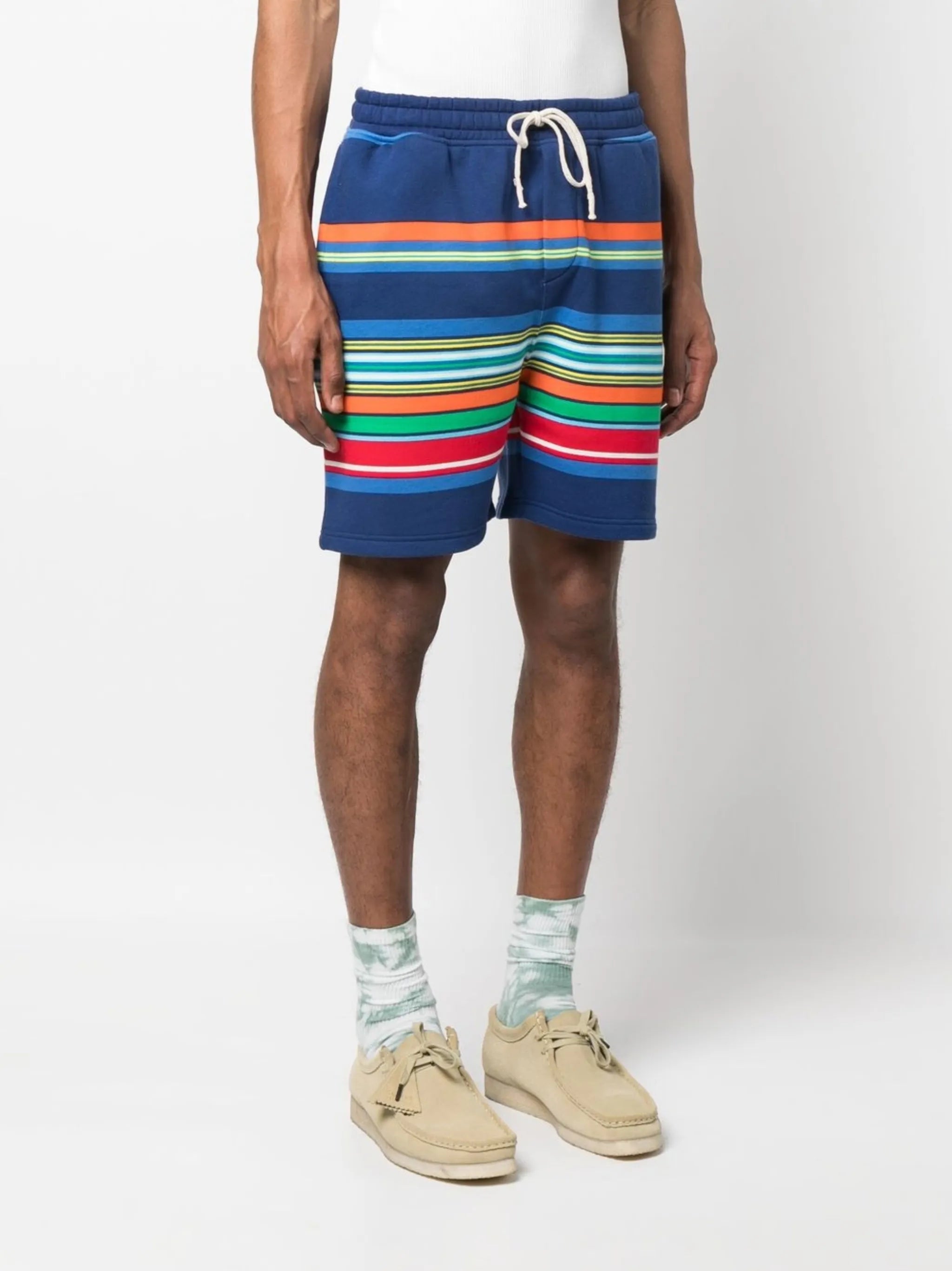 striped drawstring shorts