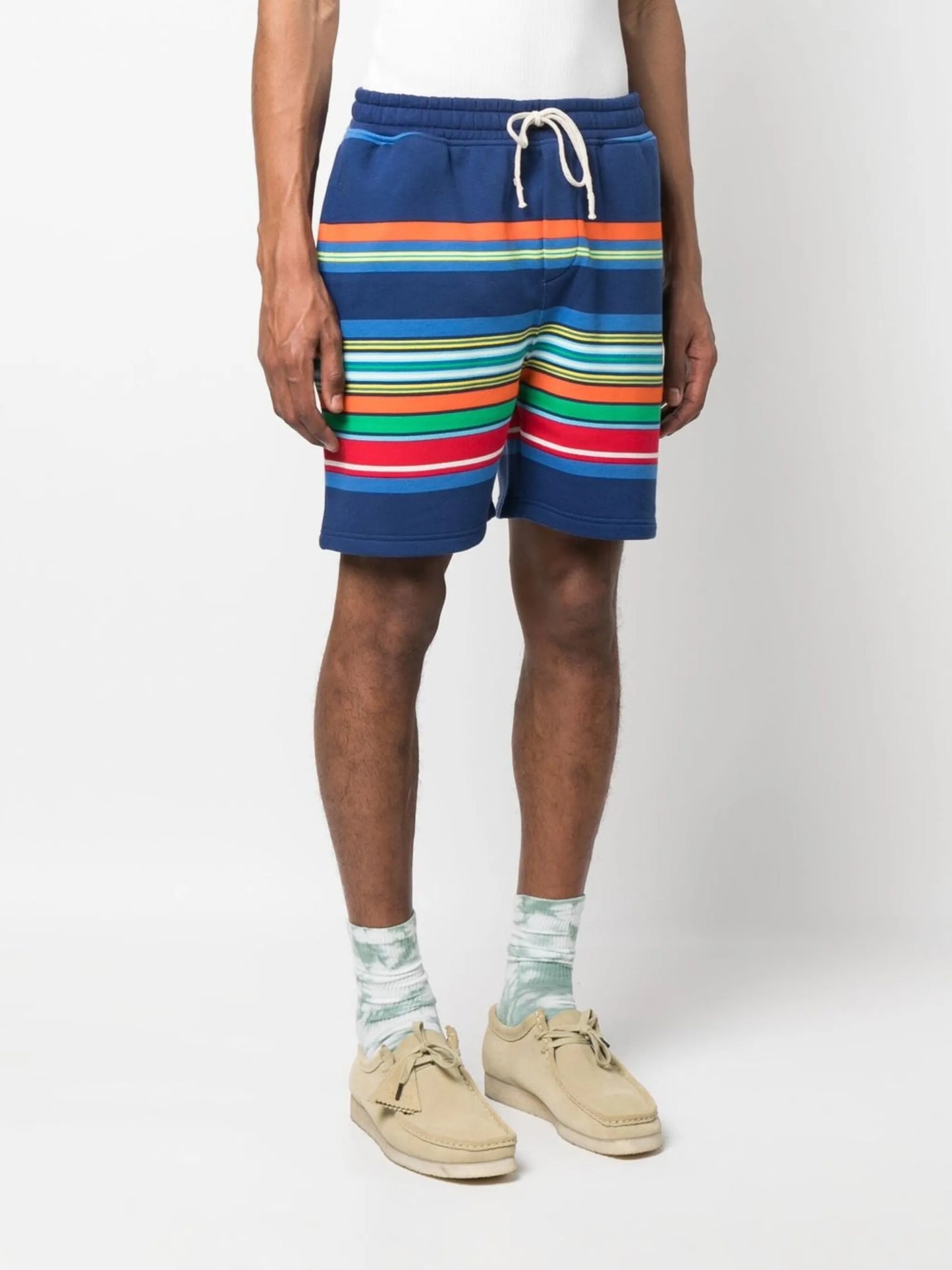 striped drawstring shorts