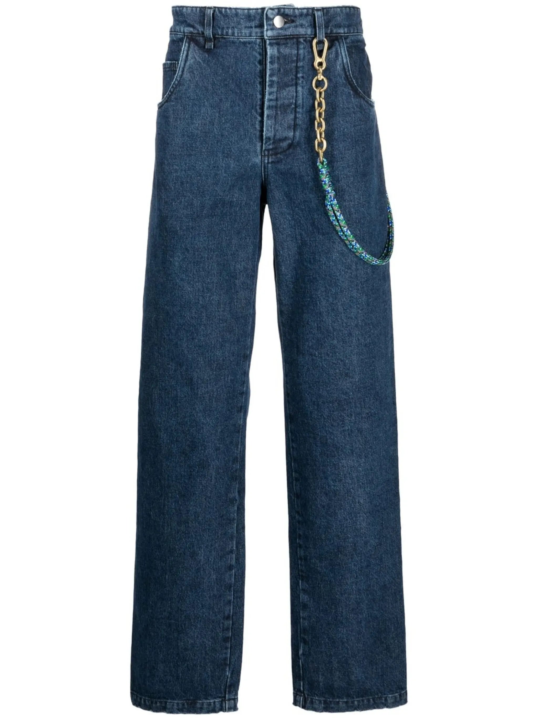 high-waisted wide-leg jeans