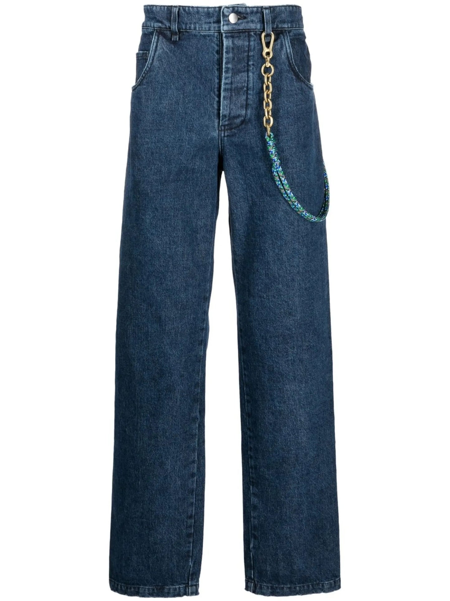 high-waisted wide-leg jeans