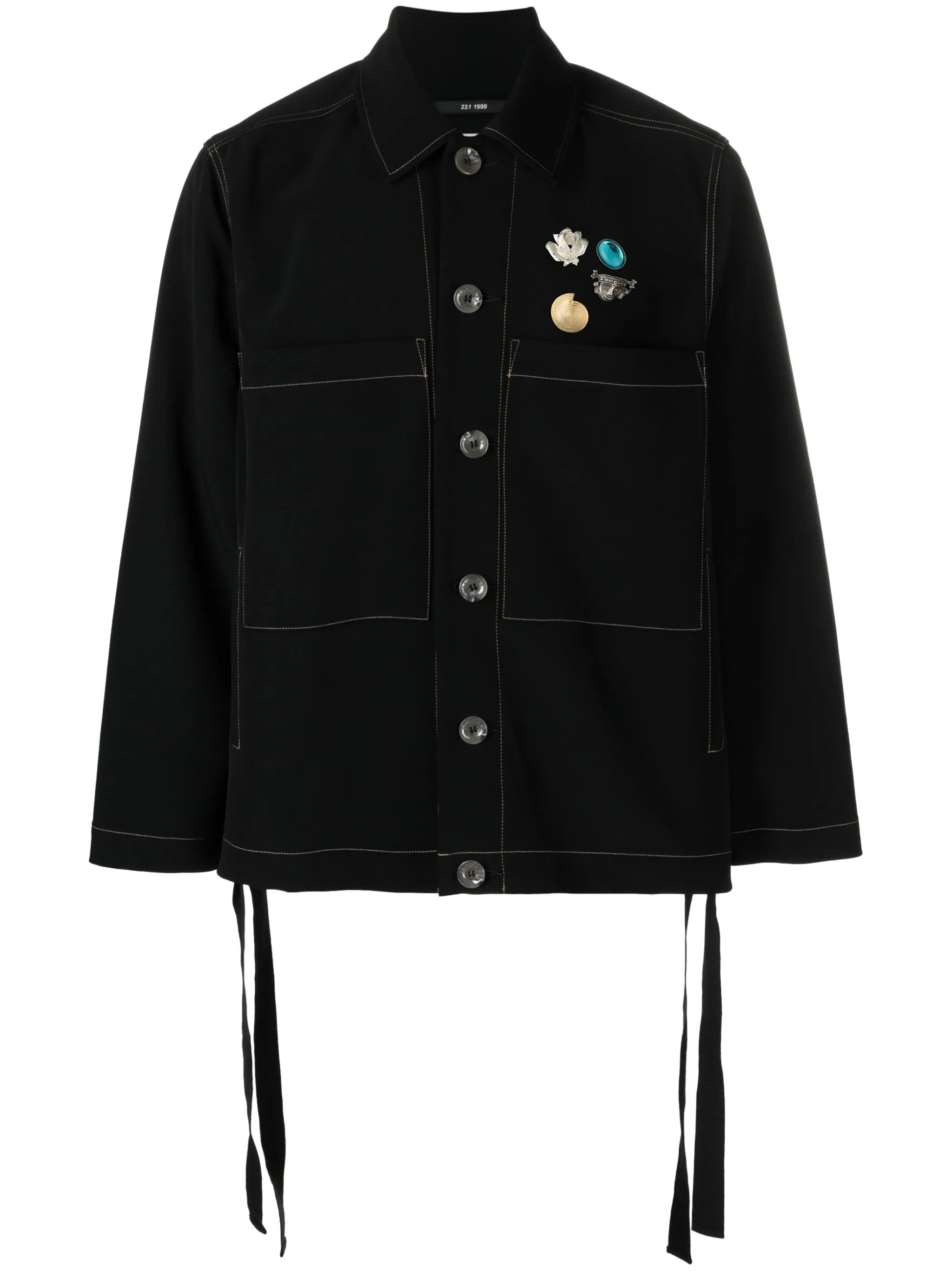 assorted pin-detail shirt jacket