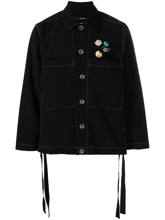 assorted pin-detail shirt jacket