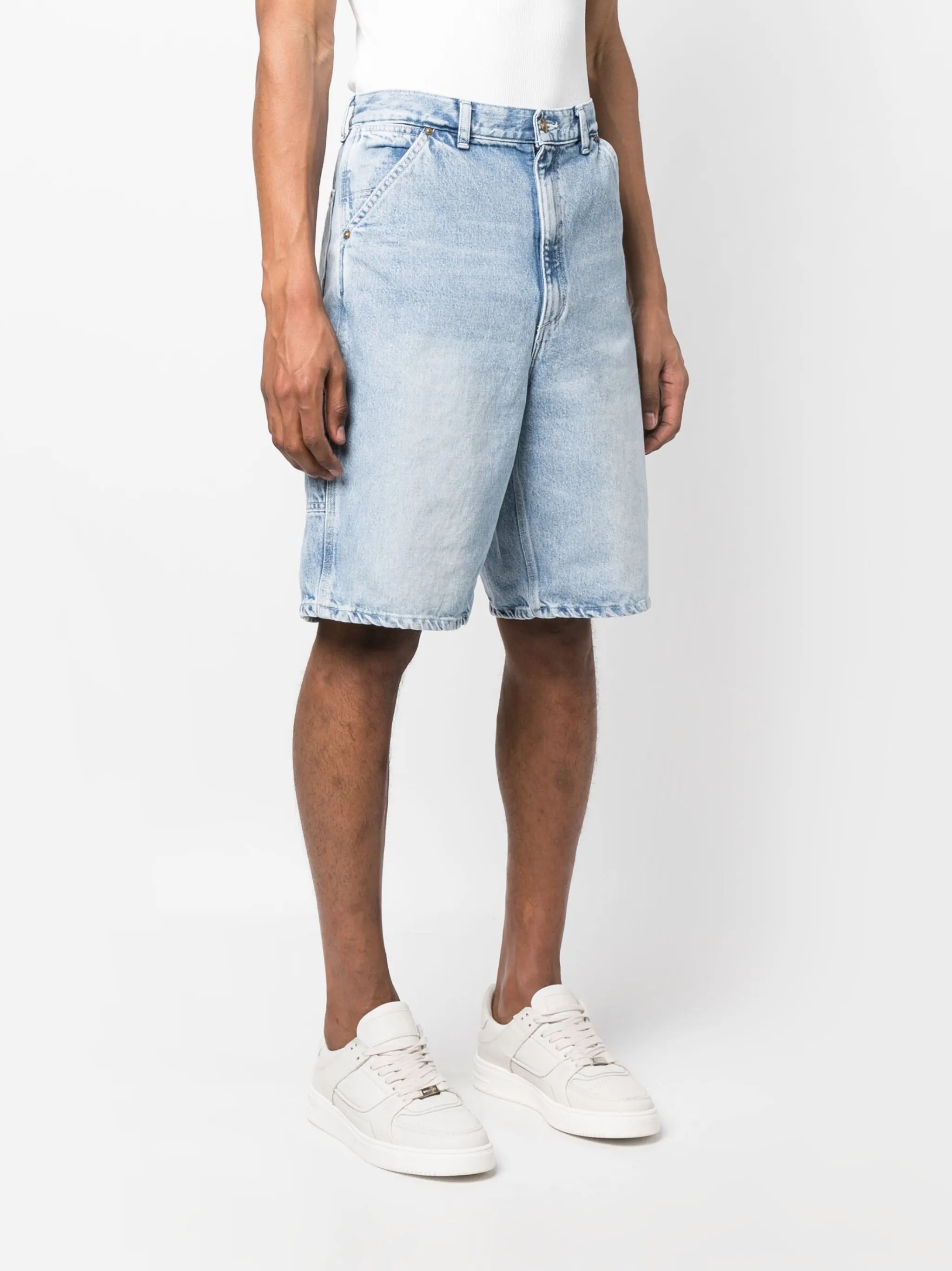 Painter cotton denim shorts