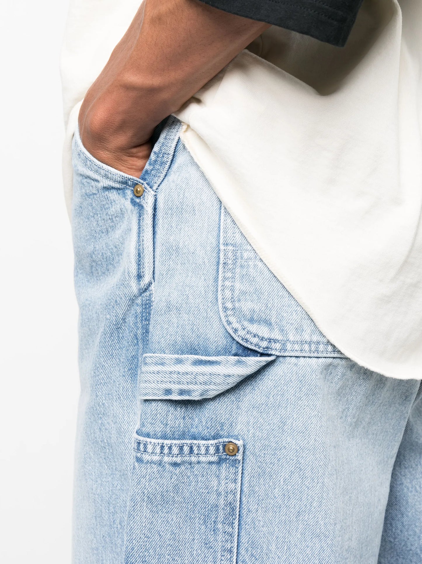 Painter cotton denim shorts
