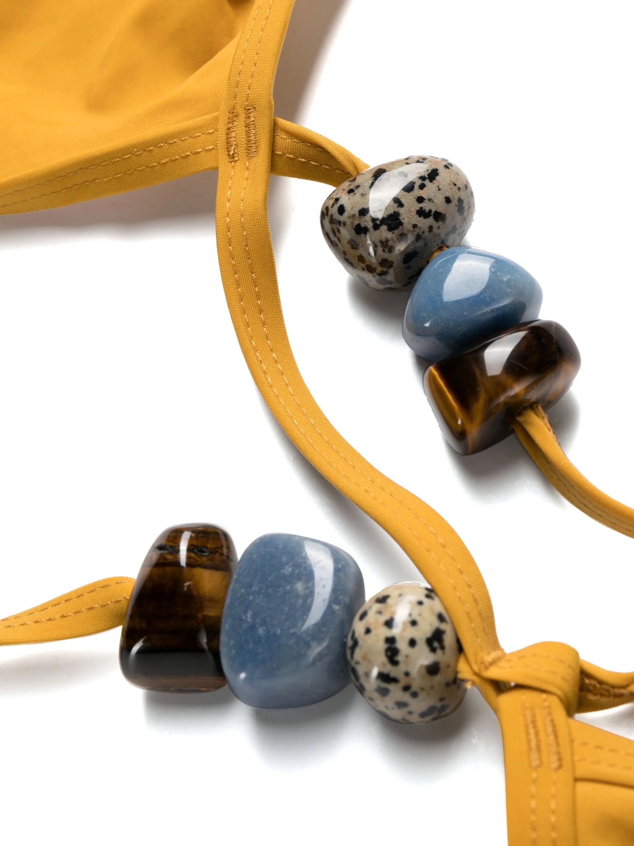 Displace stone-beads swimsuit
