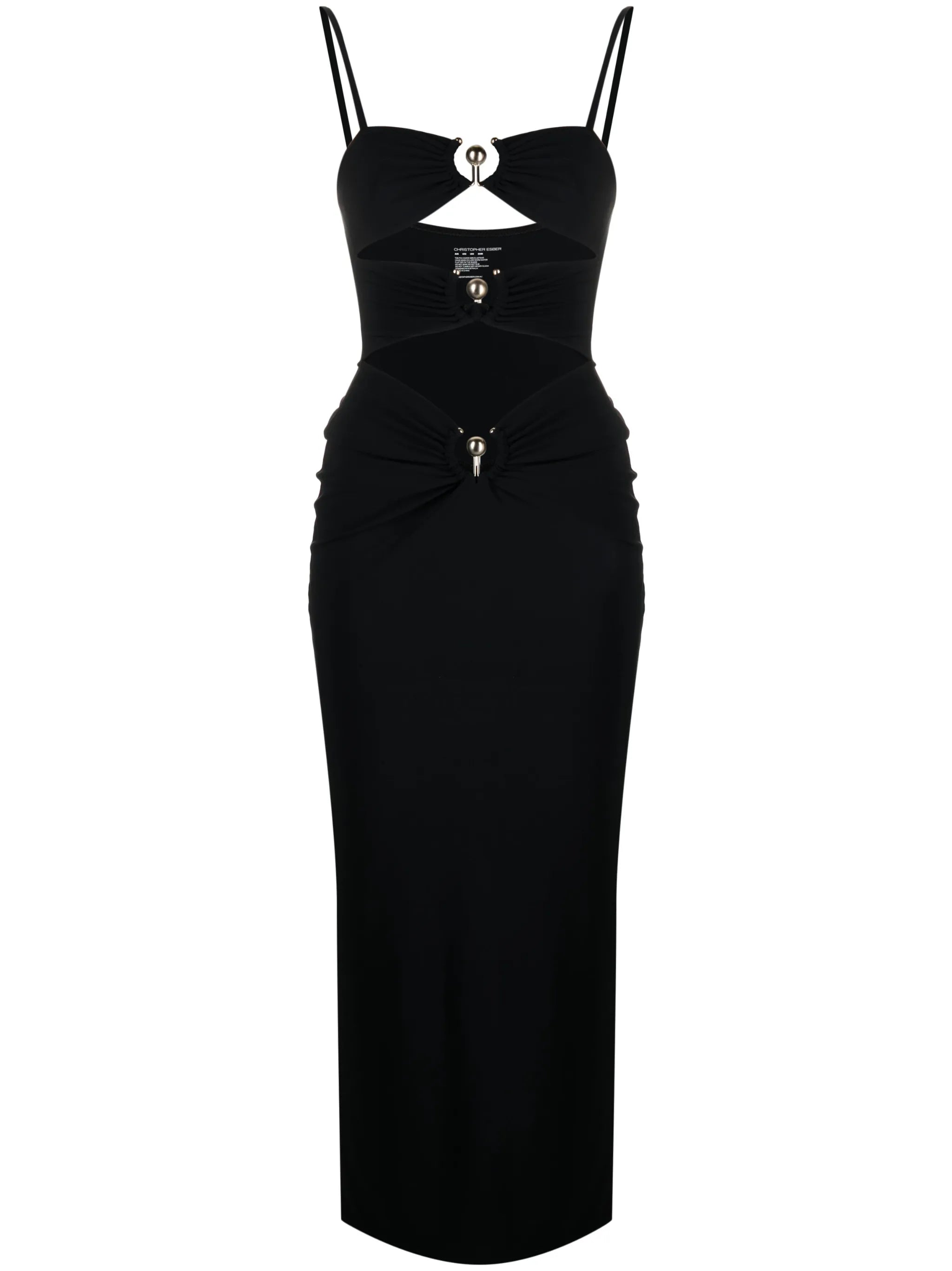 Orbit-pierced midi dress