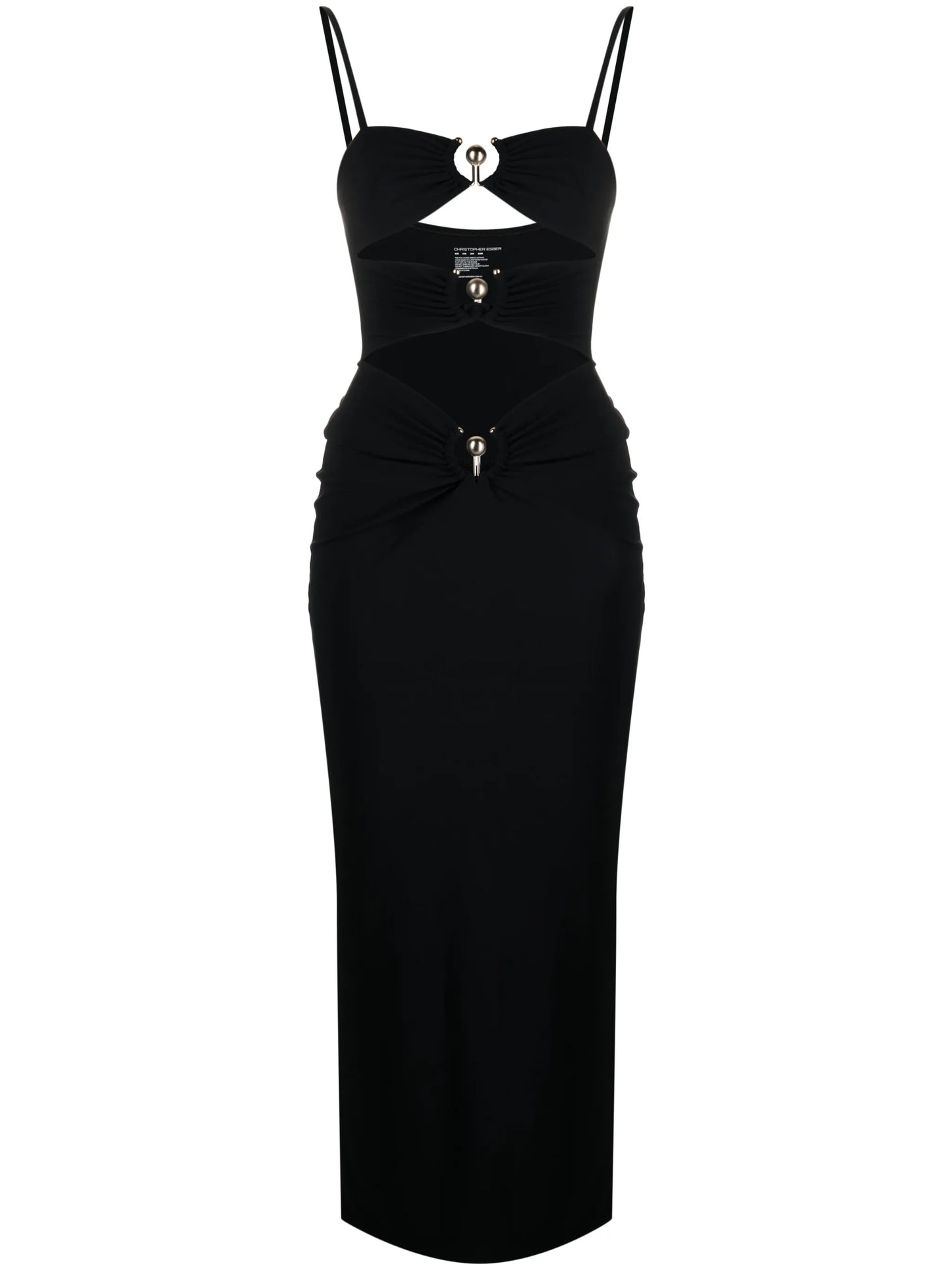 Orbit-pierced midi dress