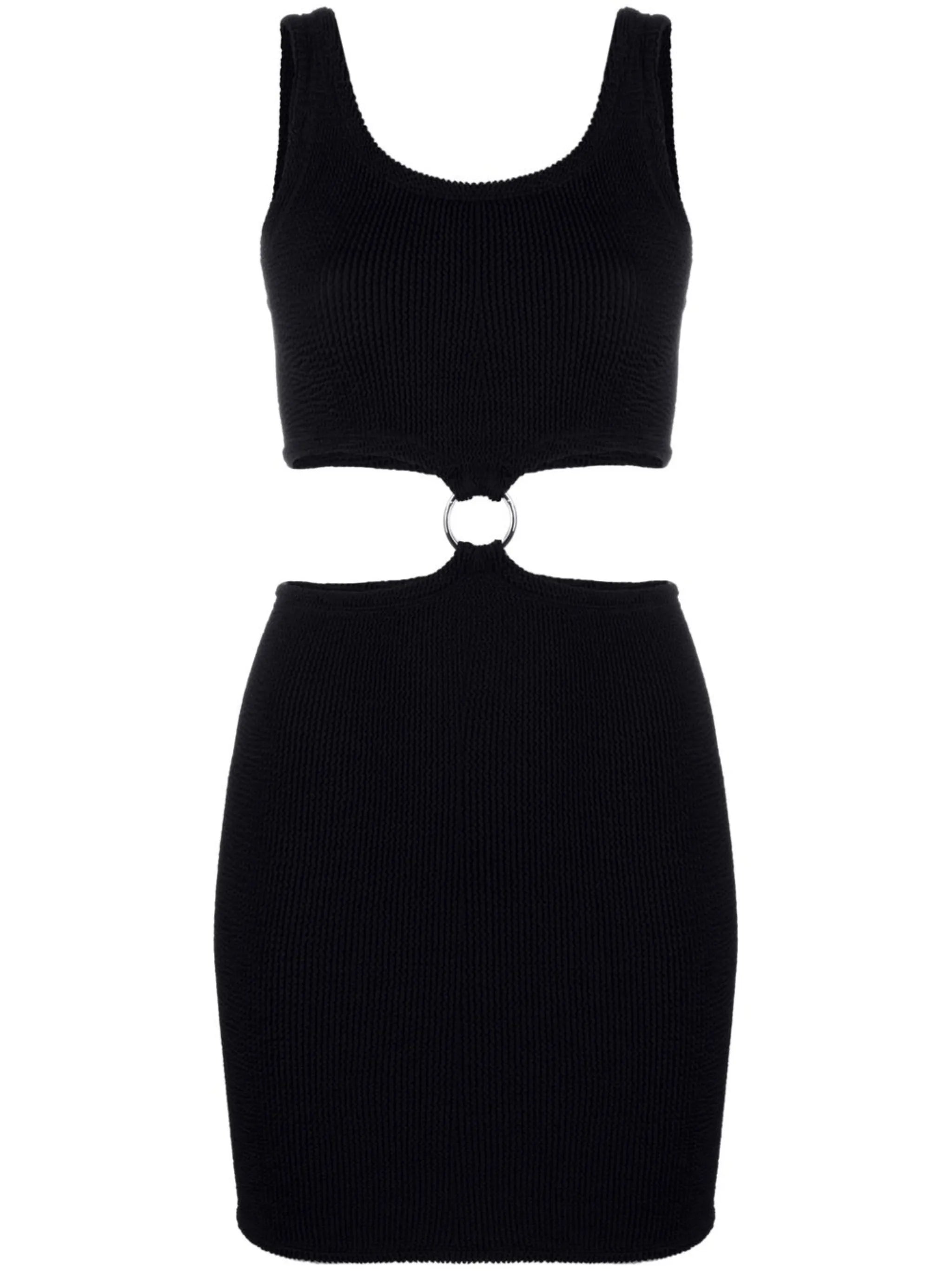 crinkled metallic-hoop dress