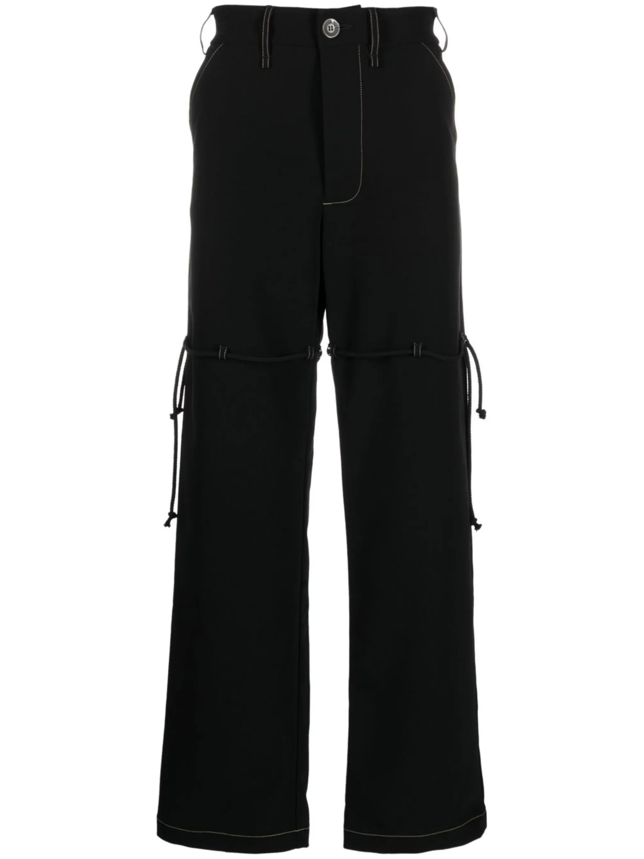 high waist straight-leg trousers