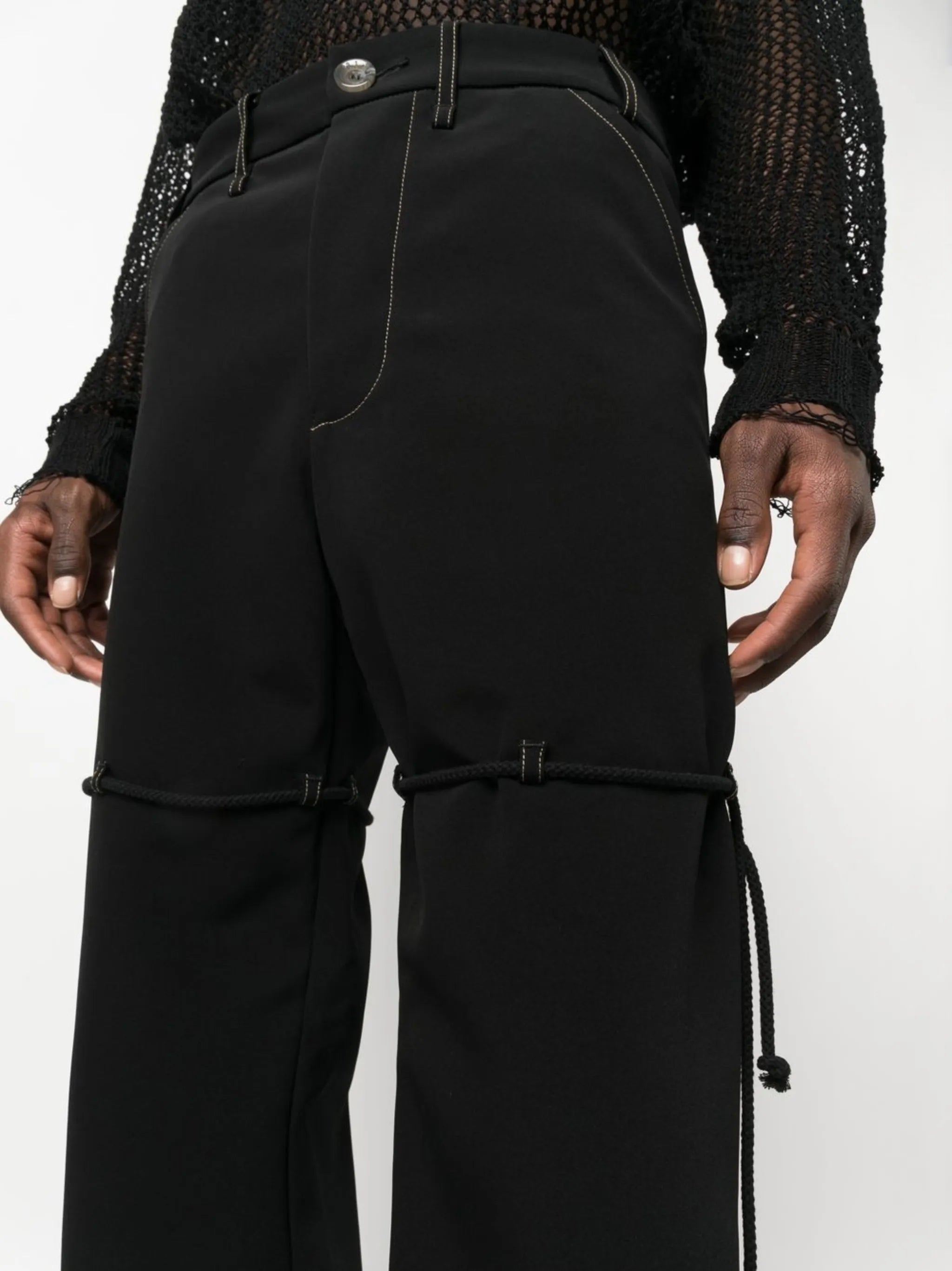 high waist straight-leg trousers