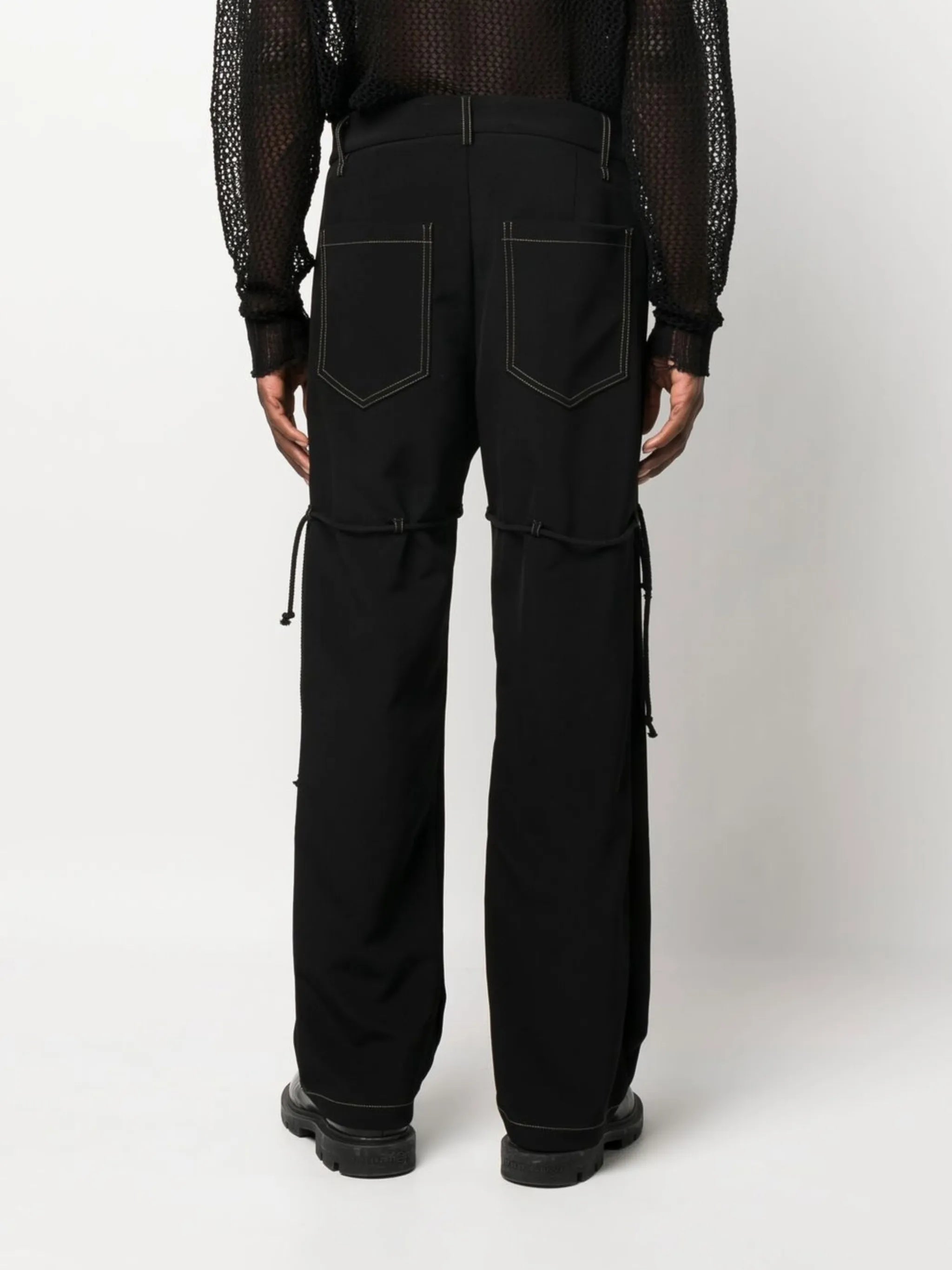 high waist straight-leg trousers