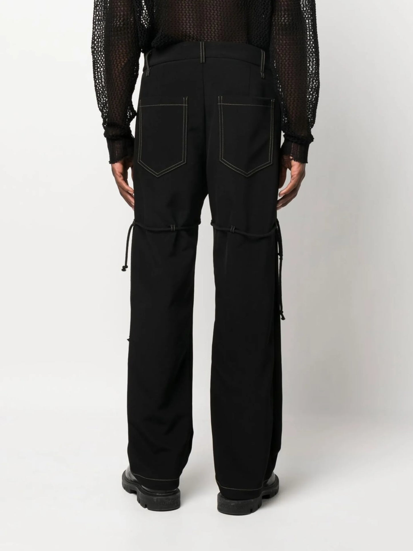 high waist straight-leg trousers
