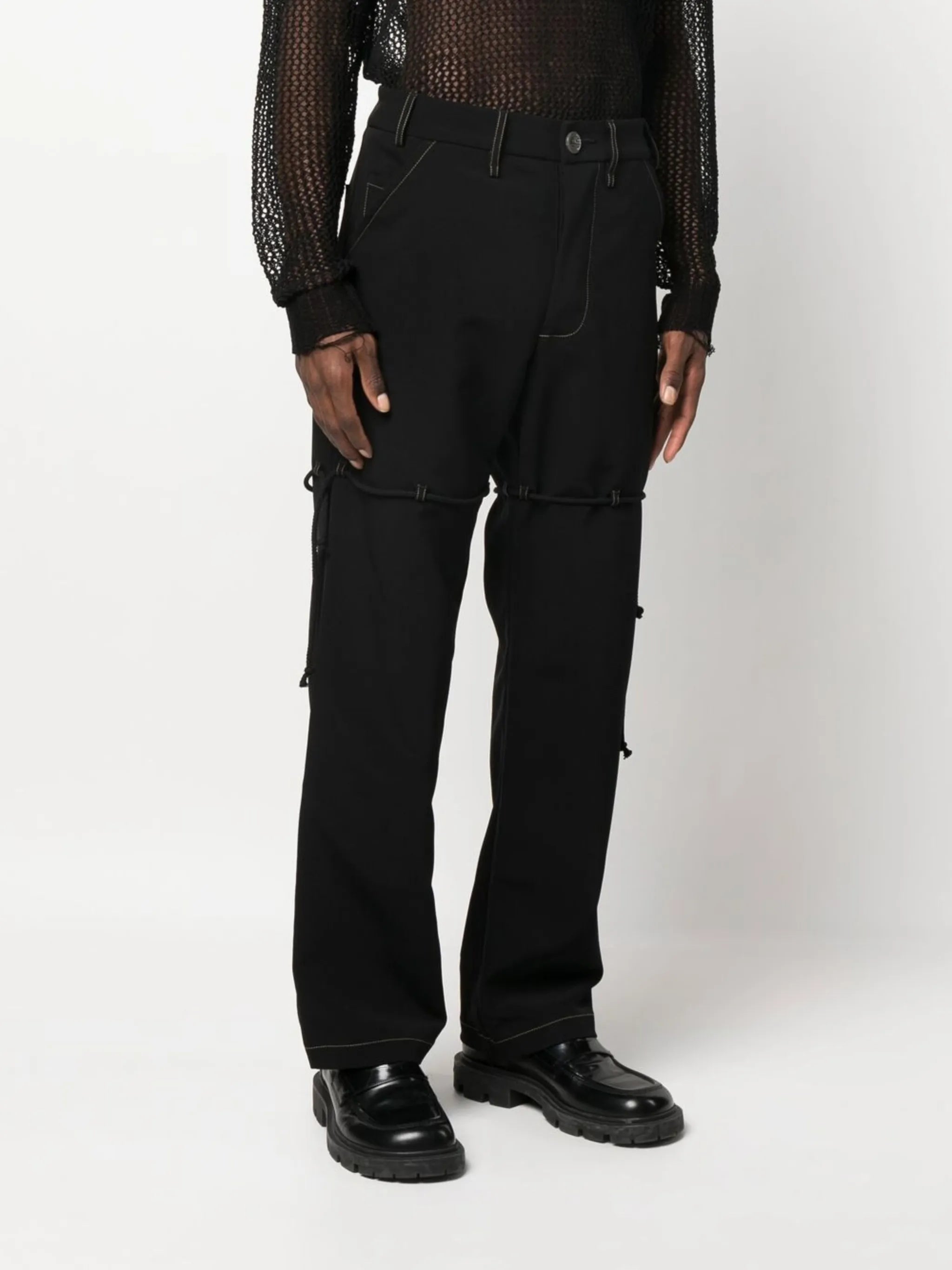 high waist straight-leg trousers