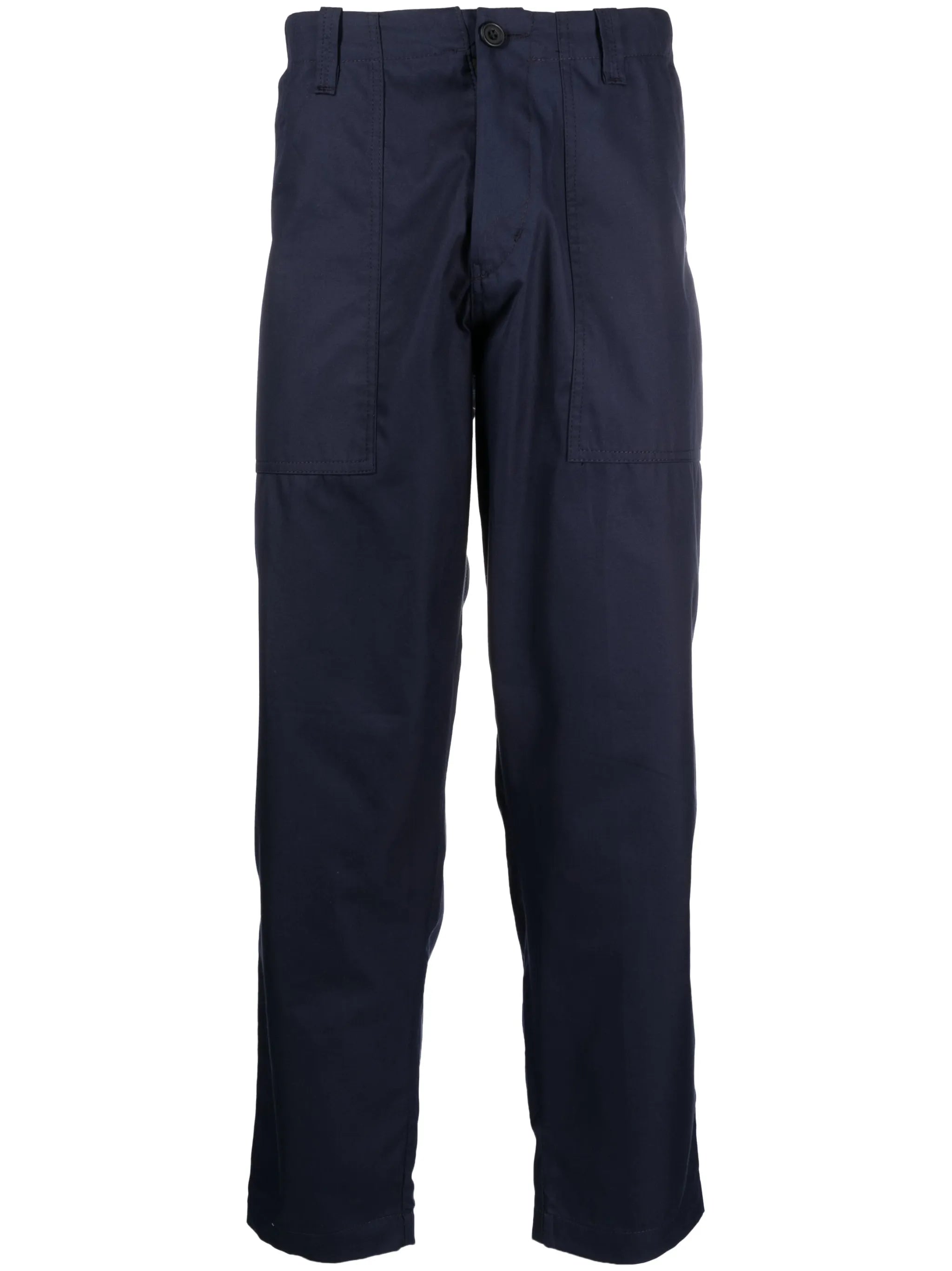 straight-leg cotton trousers