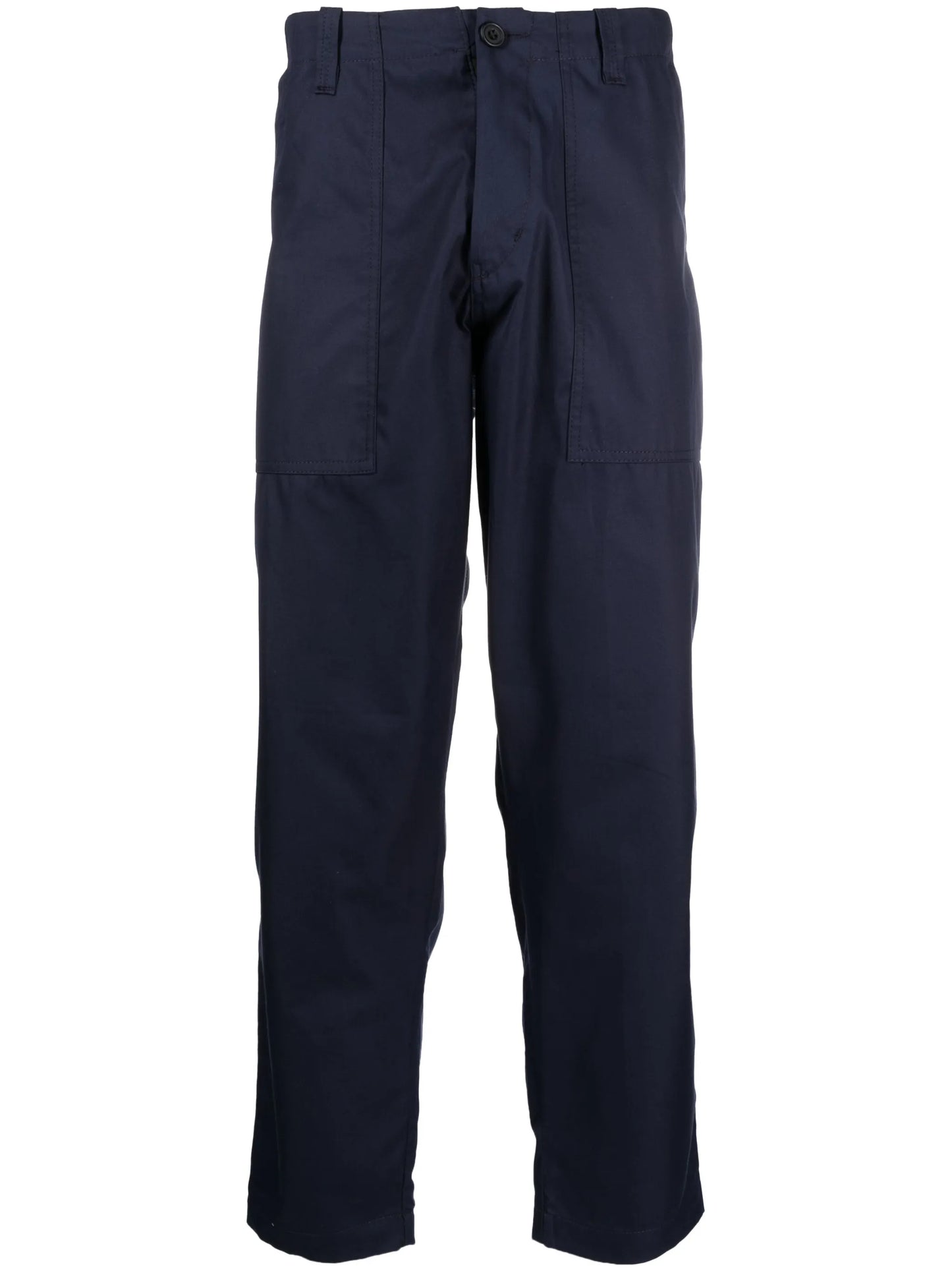 straight-leg cotton trousers