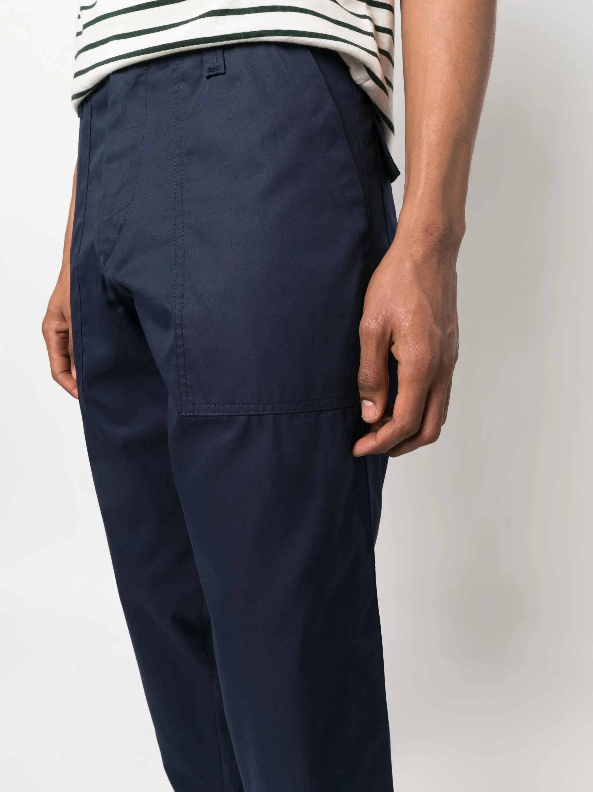 straight-leg cotton trousers