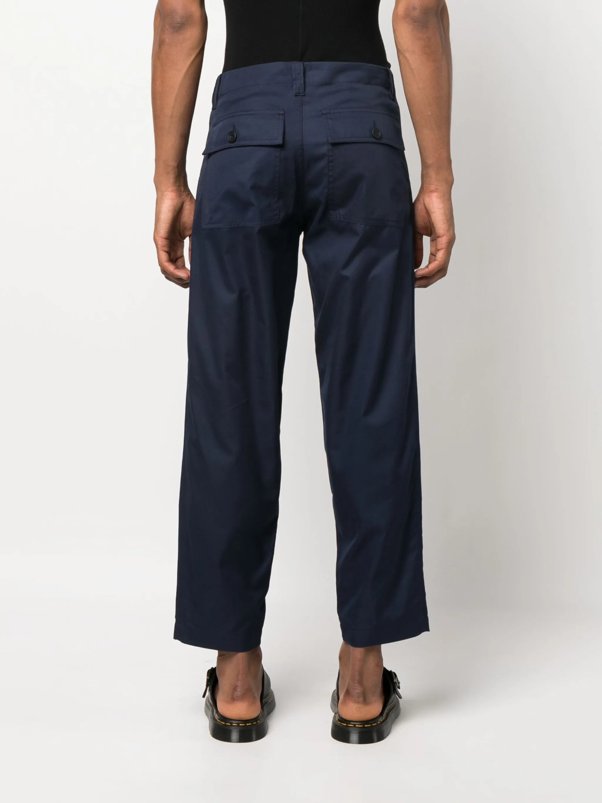 straight-leg cotton trousers