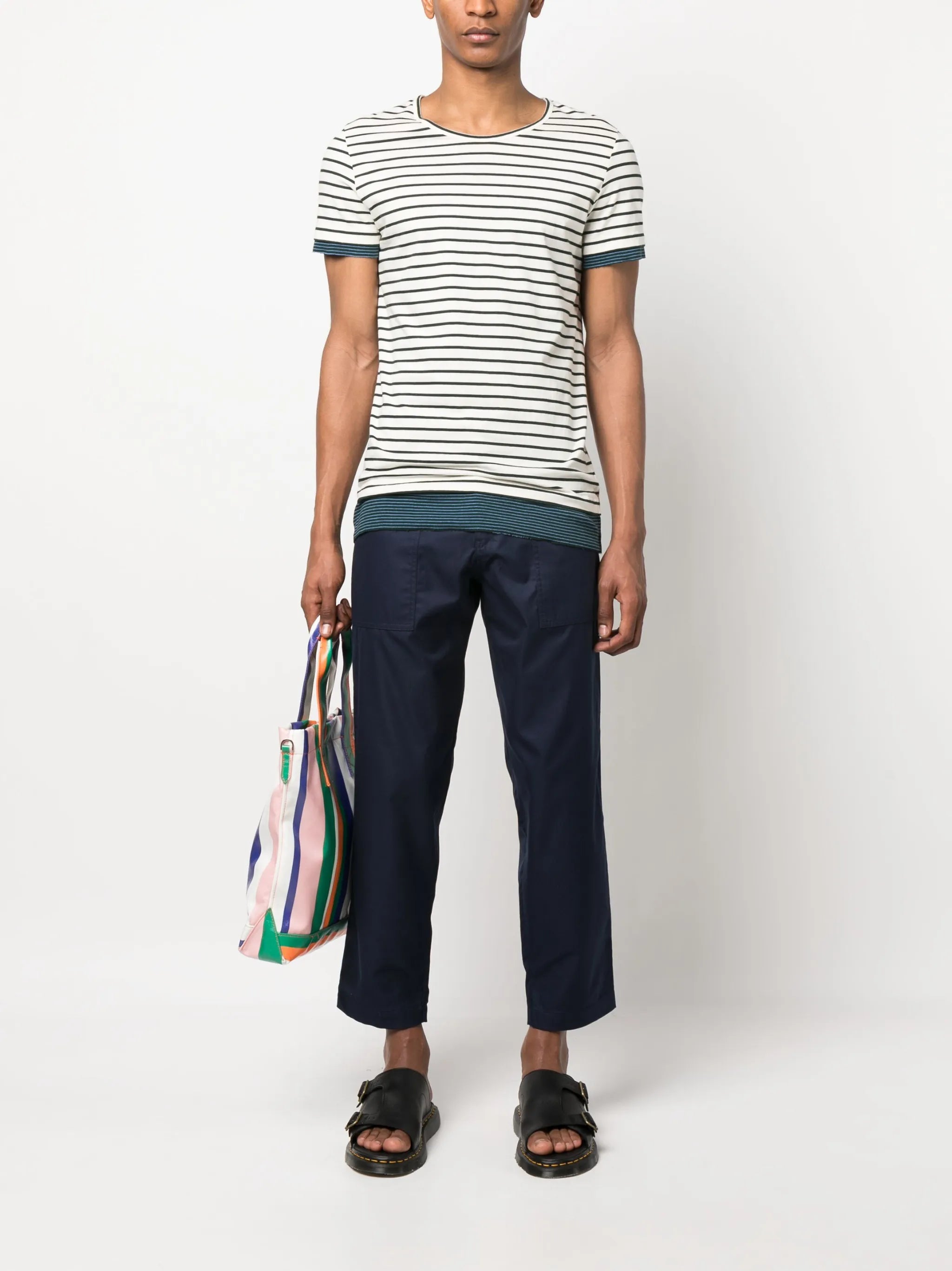 straight-leg cotton trousers