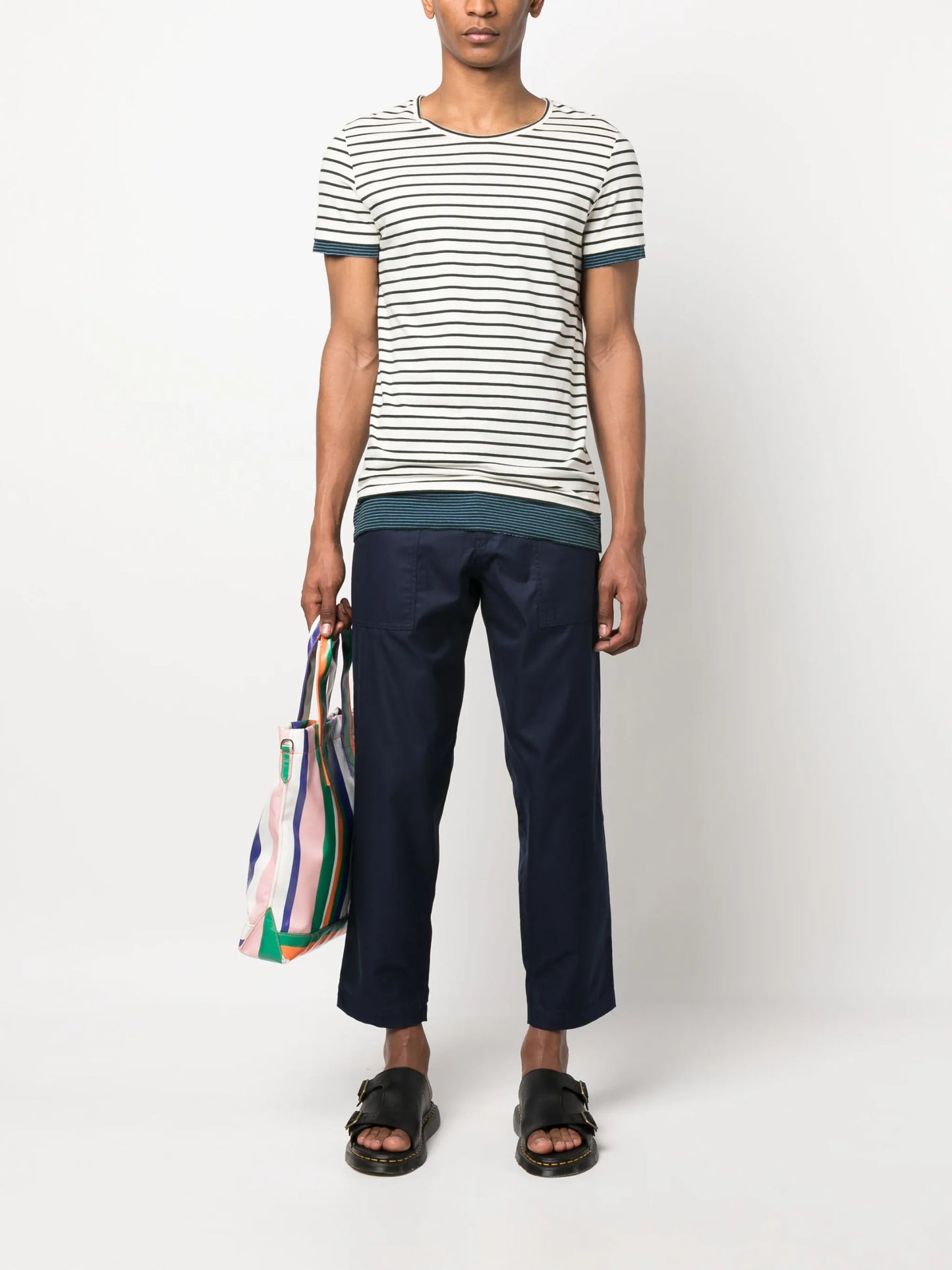 straight-leg cotton trousers