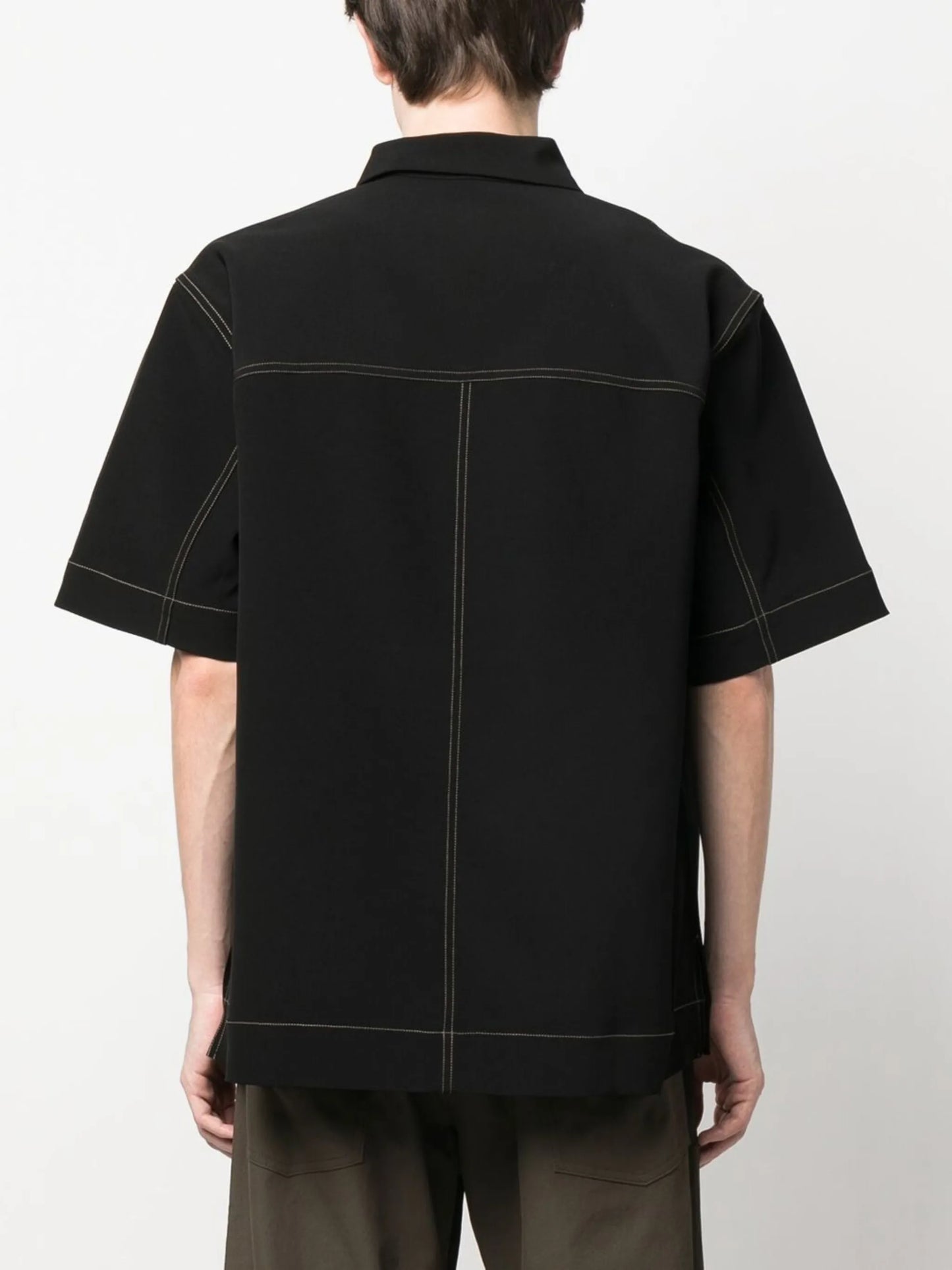 zip-fastening short-sleeve shirt