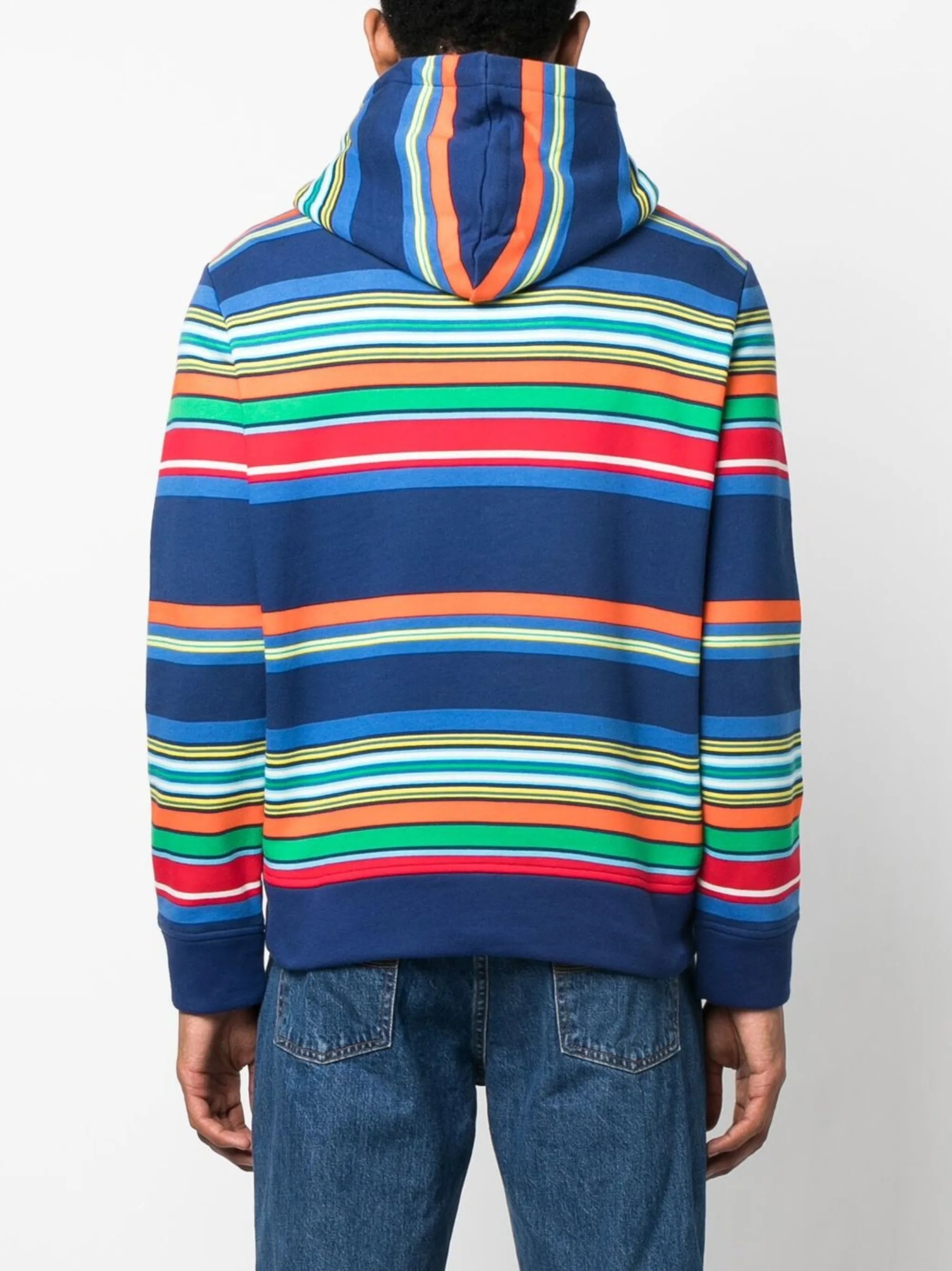 stripe-print logo hoodie