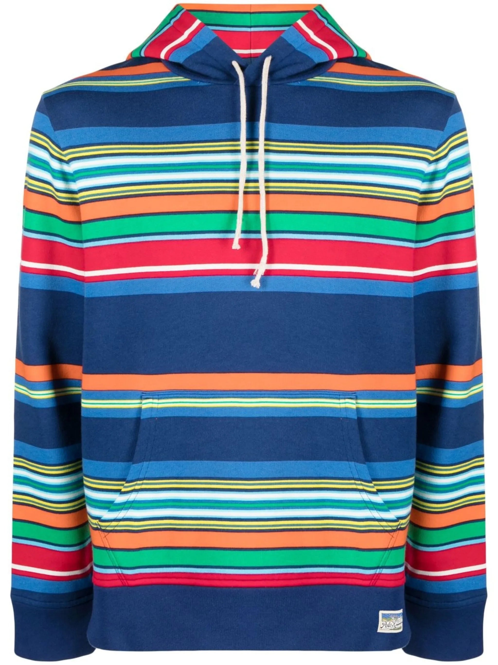 stripe-print logo hoodie
