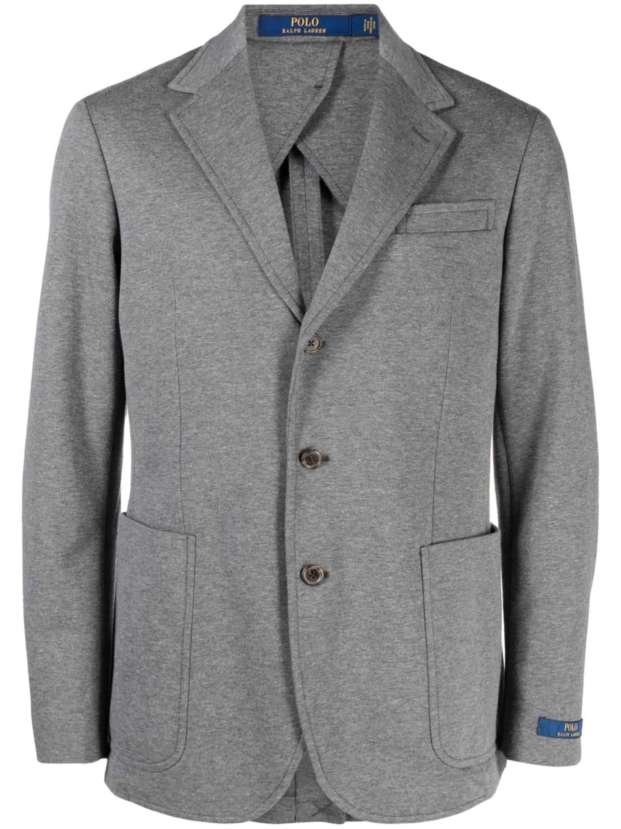 single-breasted cotton-blend blazer