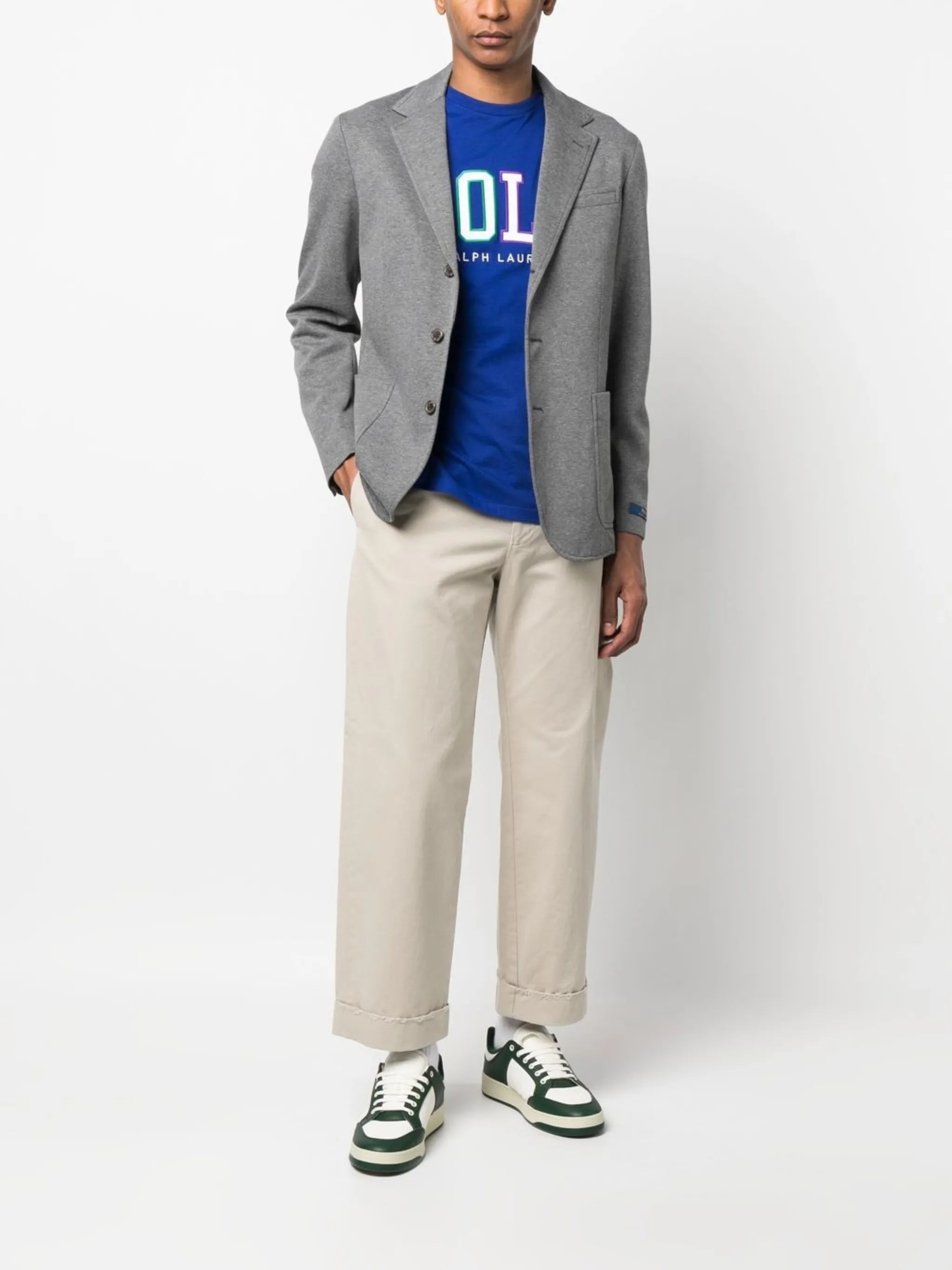 single-breasted cotton-blend blazer