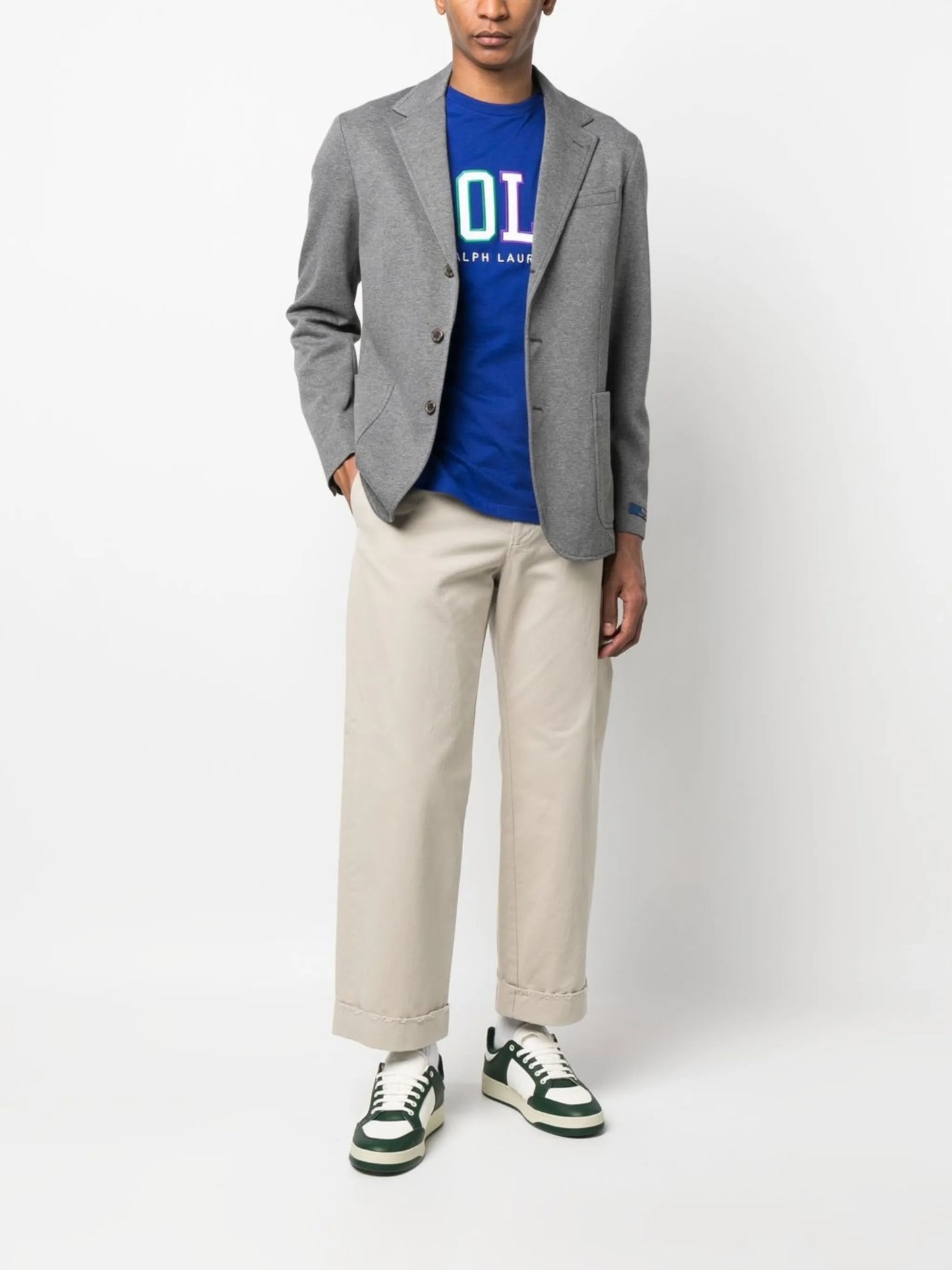 single-breasted cotton-blend blazer