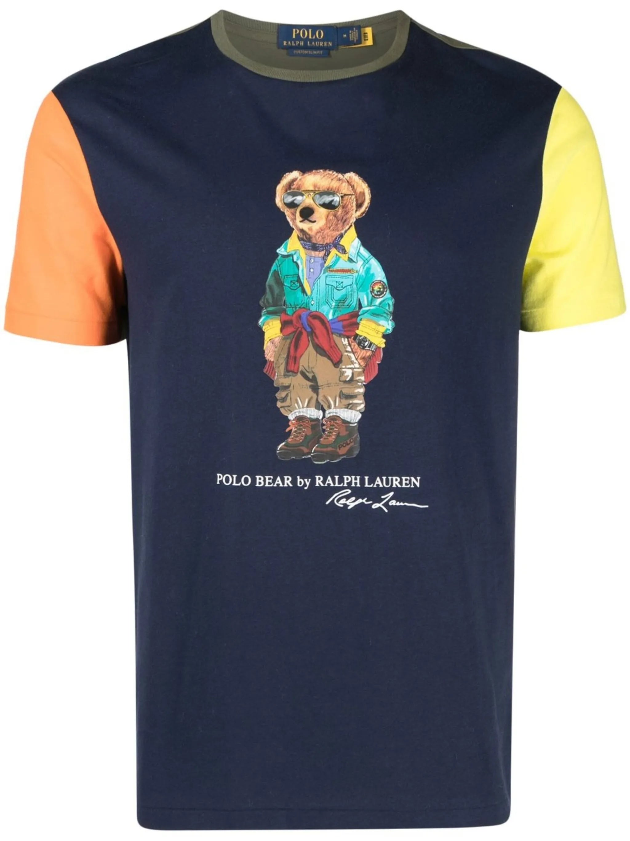 Polo Bear-print colour-block T-shirt